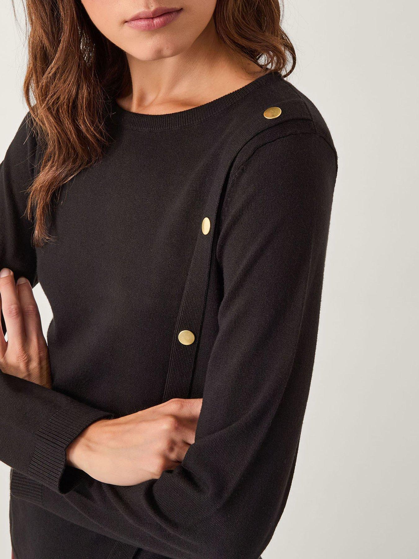Image 4 of 4 of Monsoon Bonnie Button Jumper - Black
