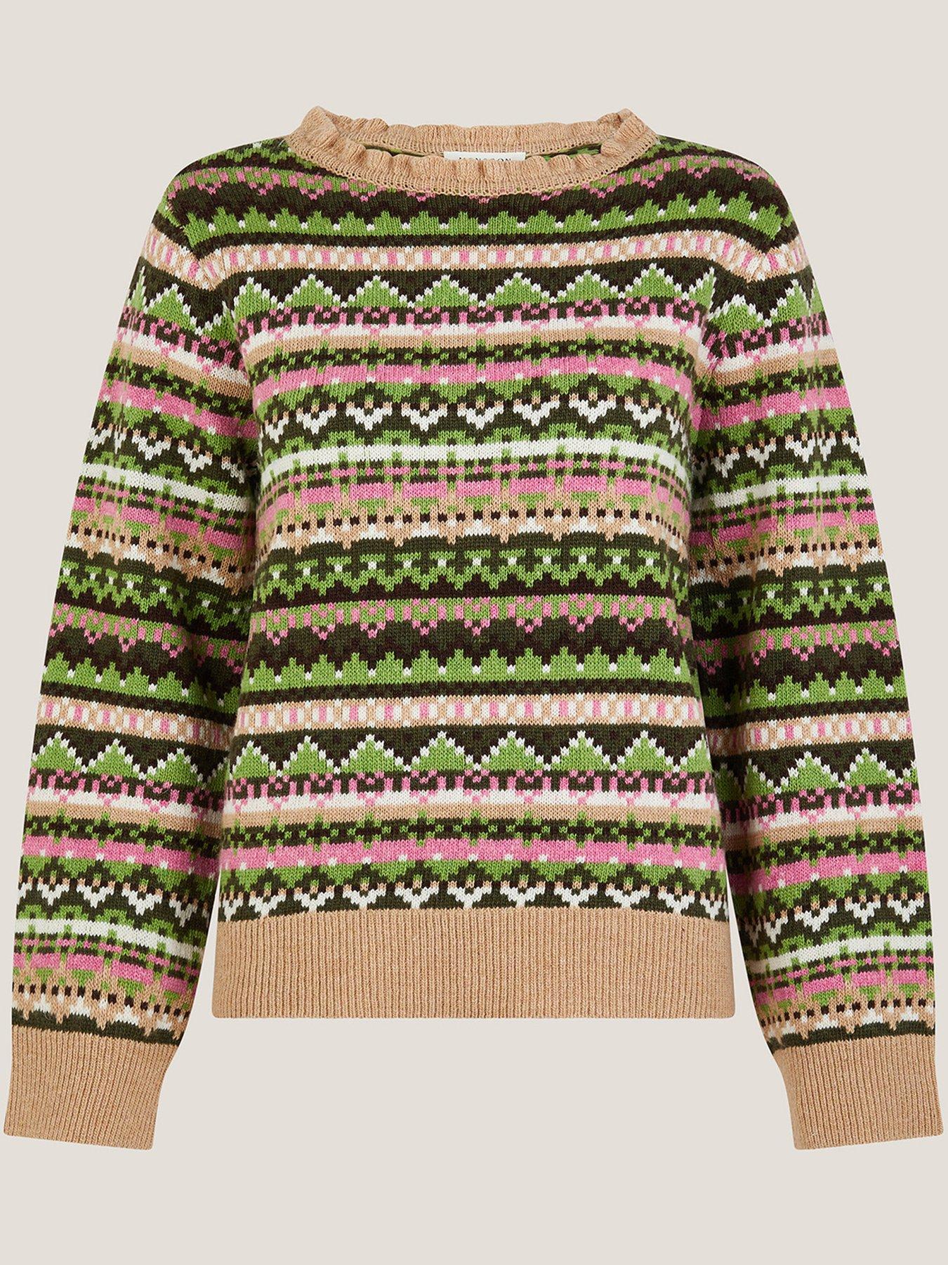 Image 3 of 5 of Monsoon Fira Fairisle Jumper - Green