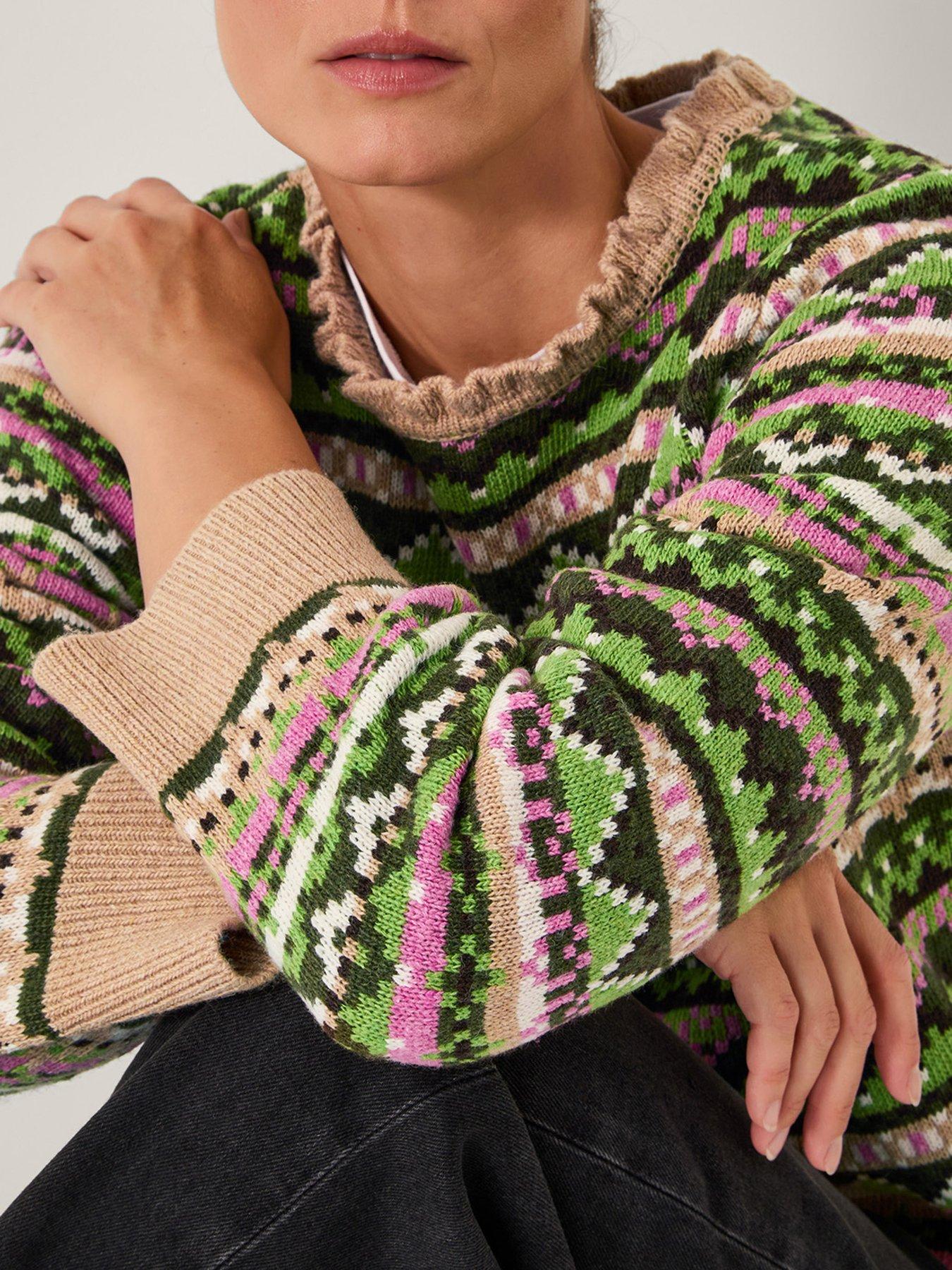 Image 5 of 5 of Monsoon Fira Fairisle Jumper - Green