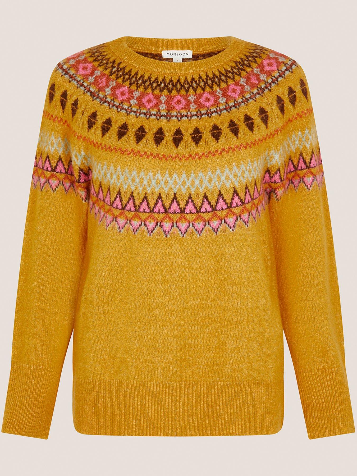  image of monsoon-fran-fairisle-jumper-orange