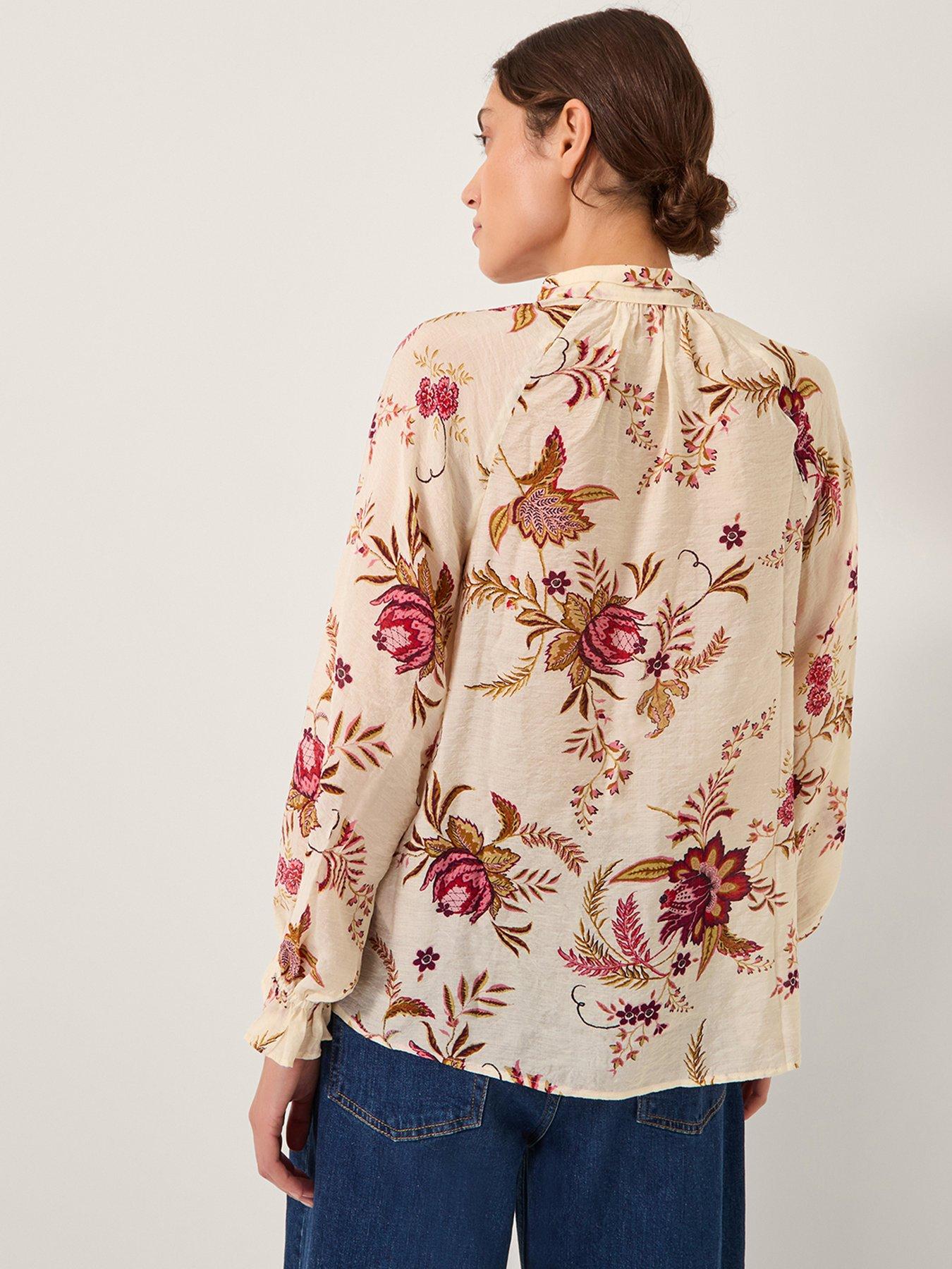 Image 2 of 5 of Monsoon Yasmina Print Top - Ivory