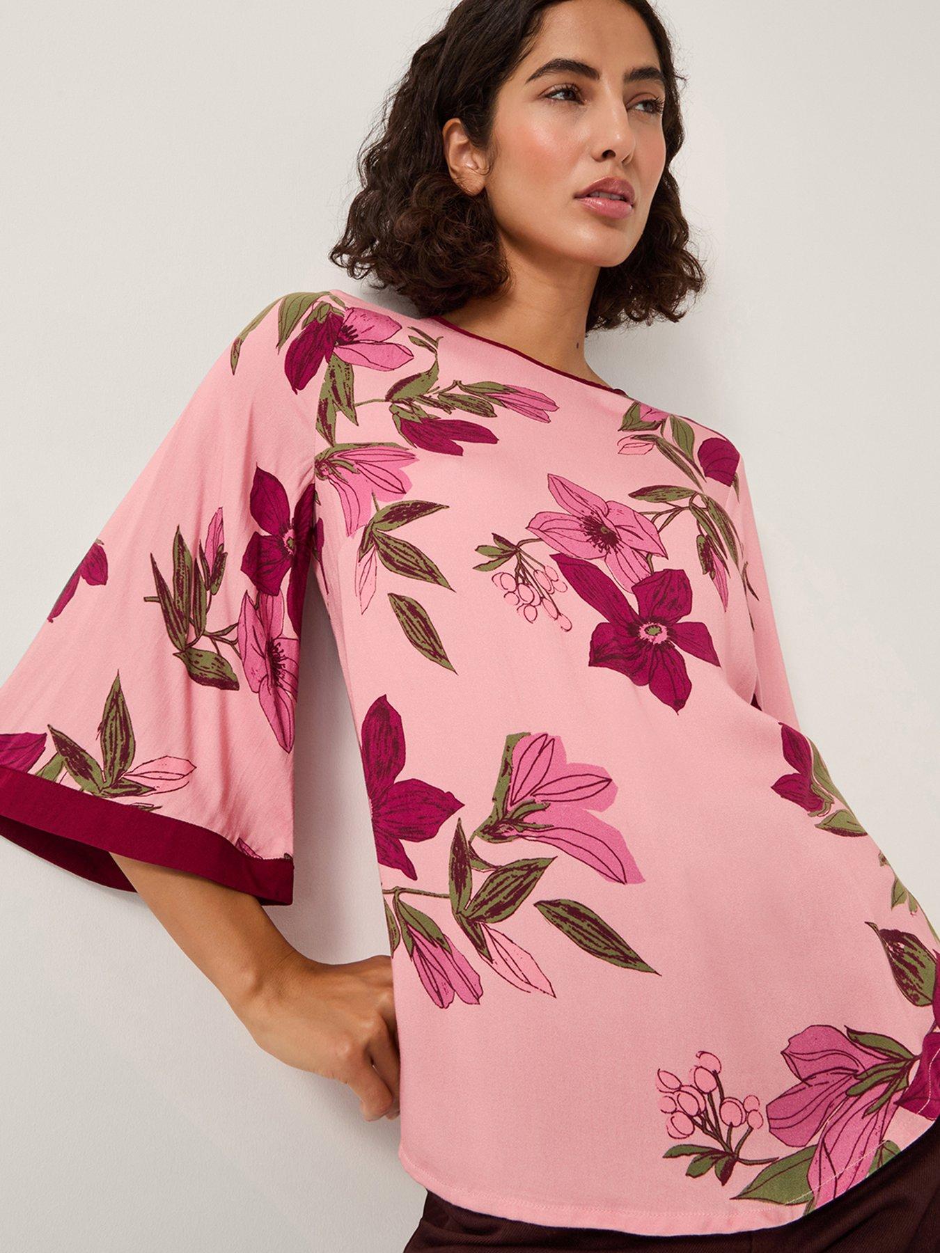 undefined Clemmie Print Top - Pink