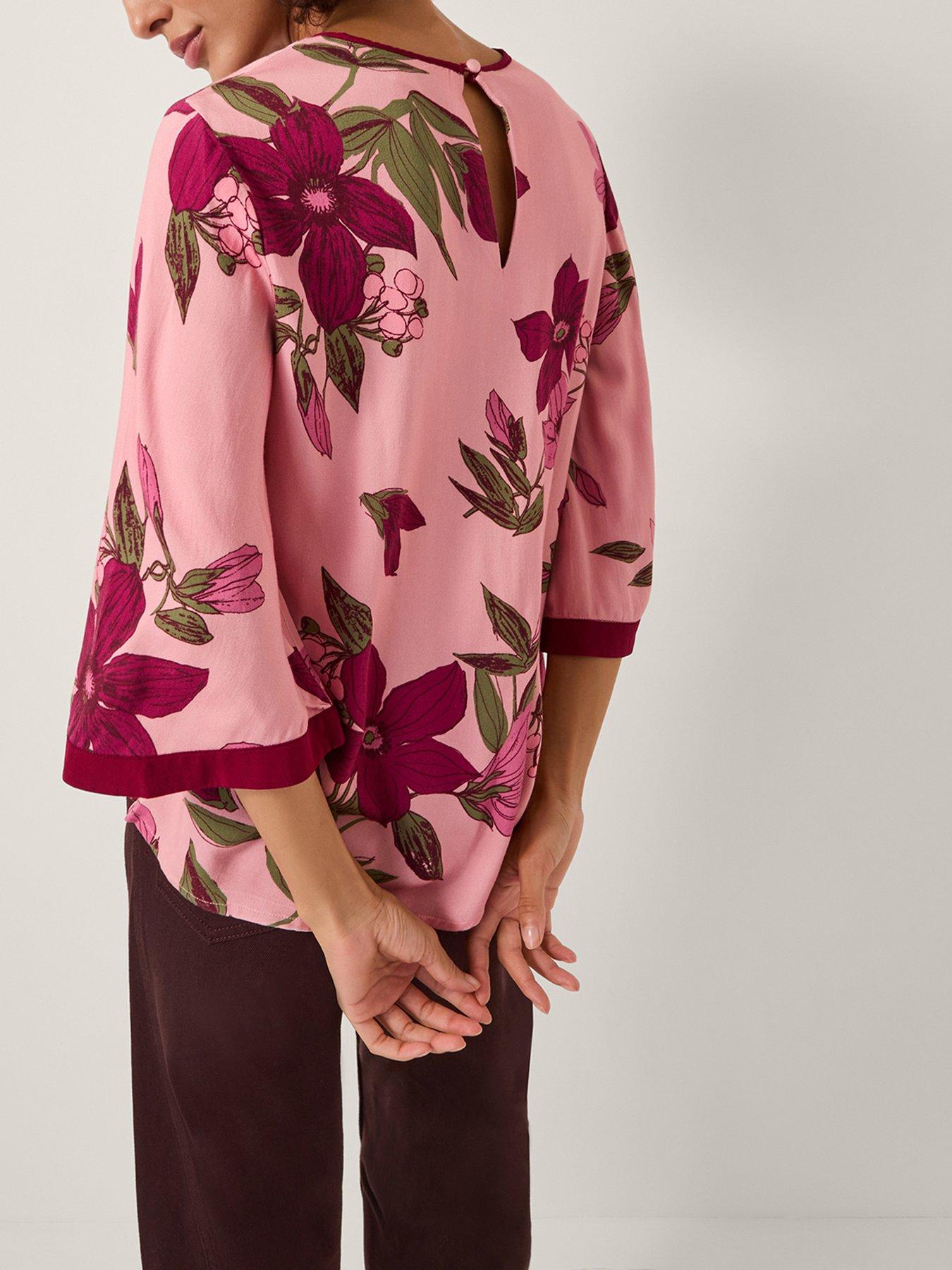 Image 2 of 4 of Monsoon Clemmie Print Top - Pink