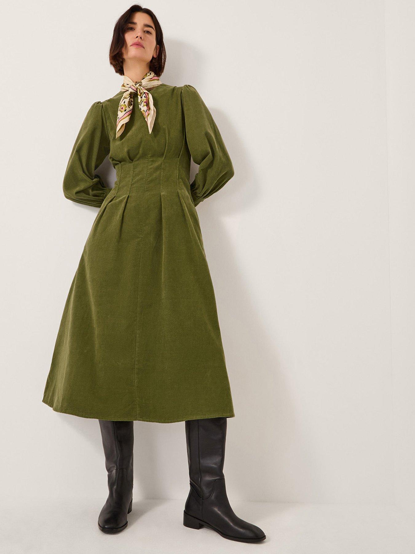 undefined Morgan Zip Dress - Green