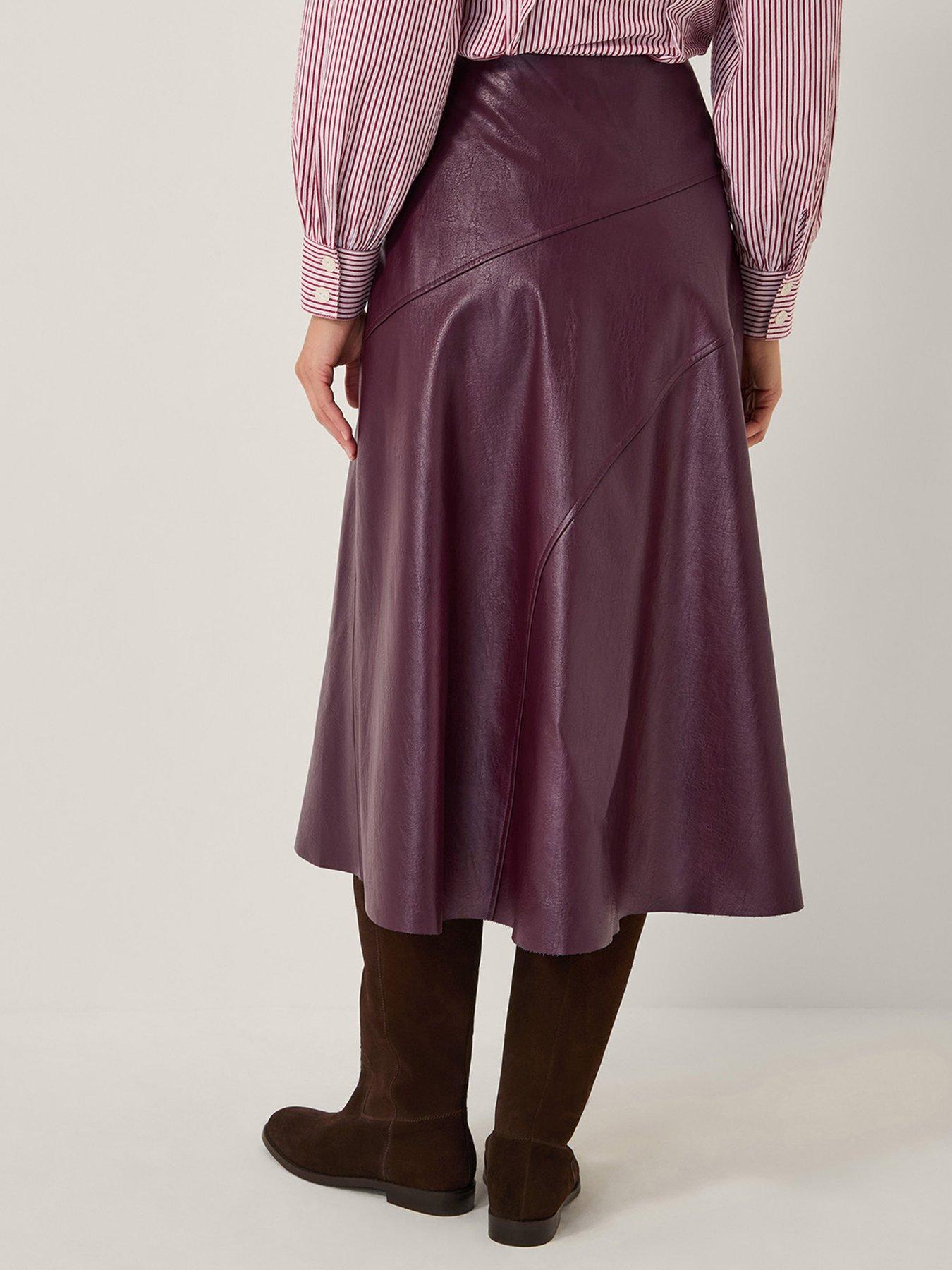  image of monsoon-marnie-seam-pu-skirt-red