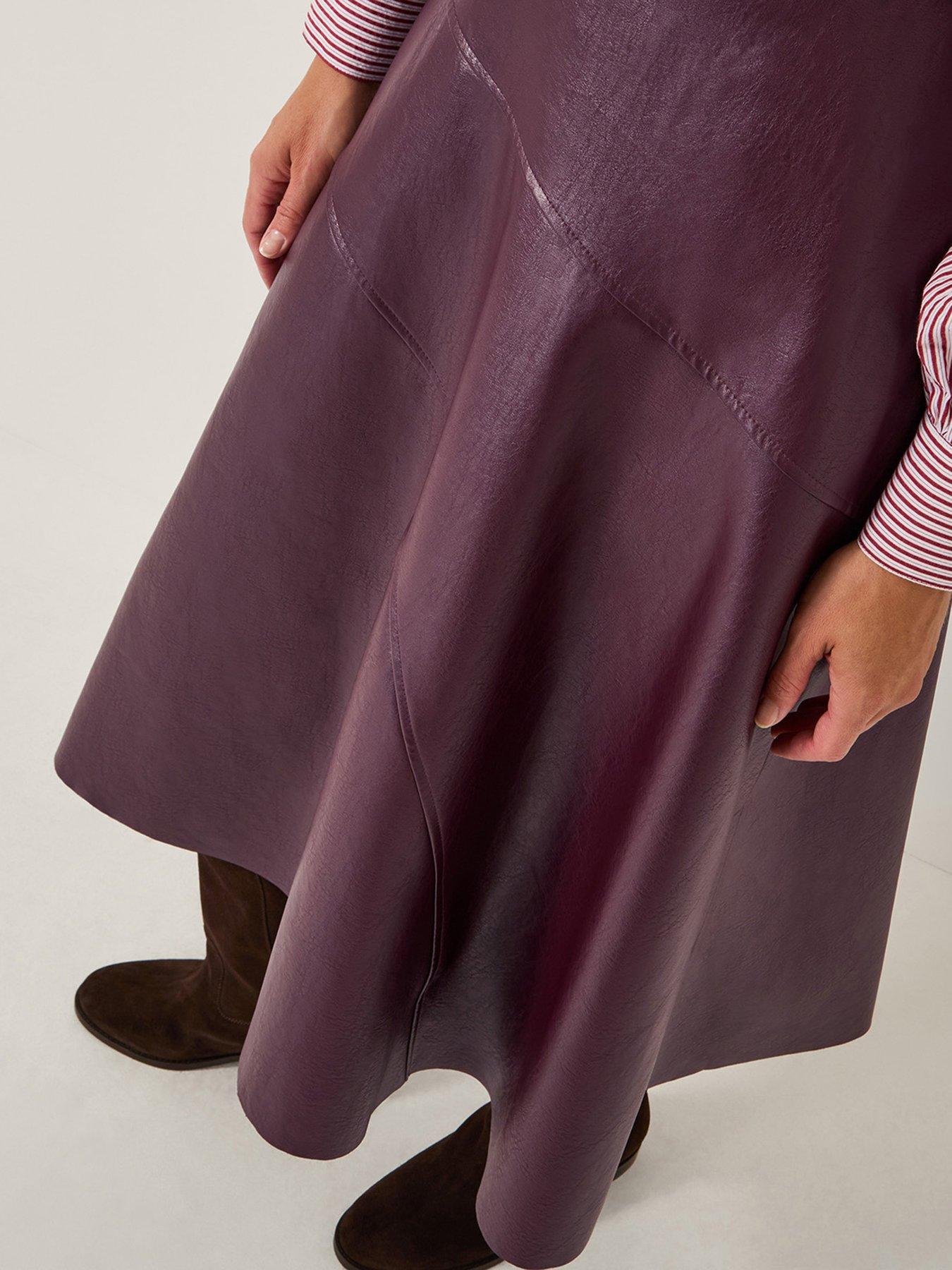  image of monsoon-marnie-seam-pu-skirt-red