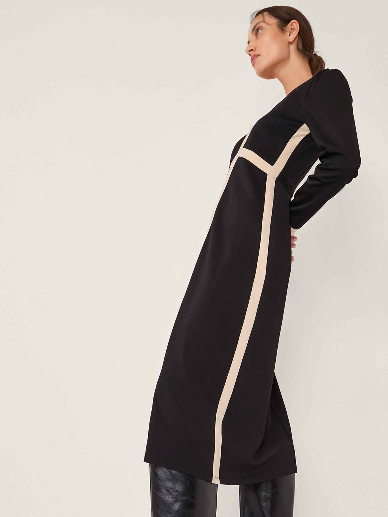 Image 4 of 5 of Monsoon Paloma Panel Dress - Black