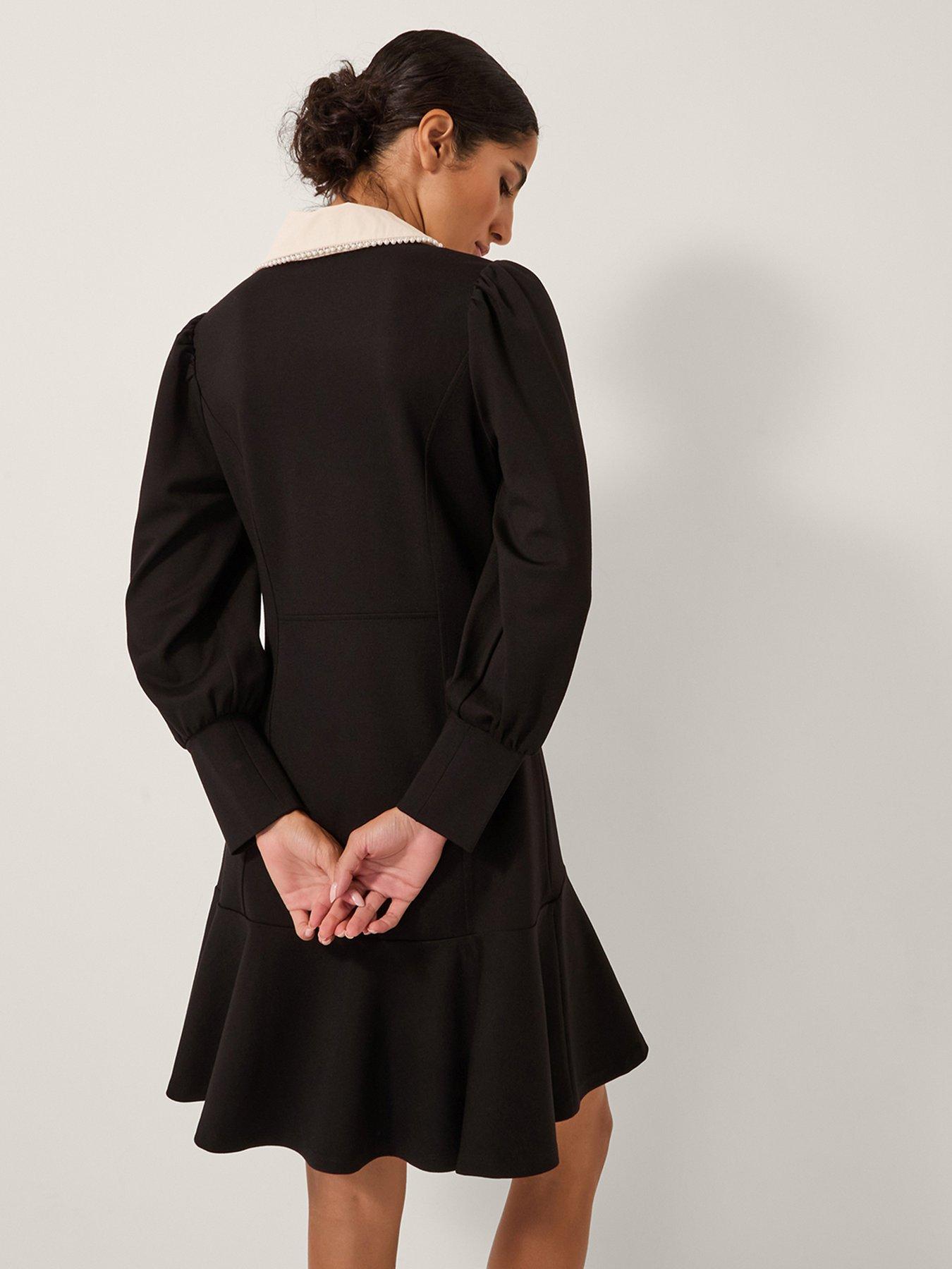 Image 2 of 5 of Monsoon Priya Ponte Collar Dress - Black