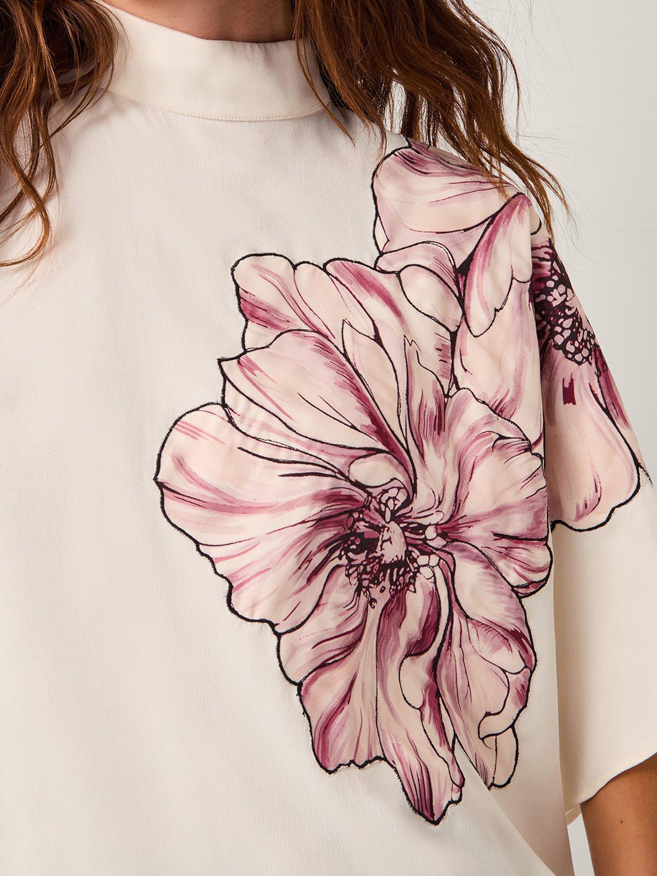Image 4 of 4 of Monsoon Emilia Flower Top - Cream