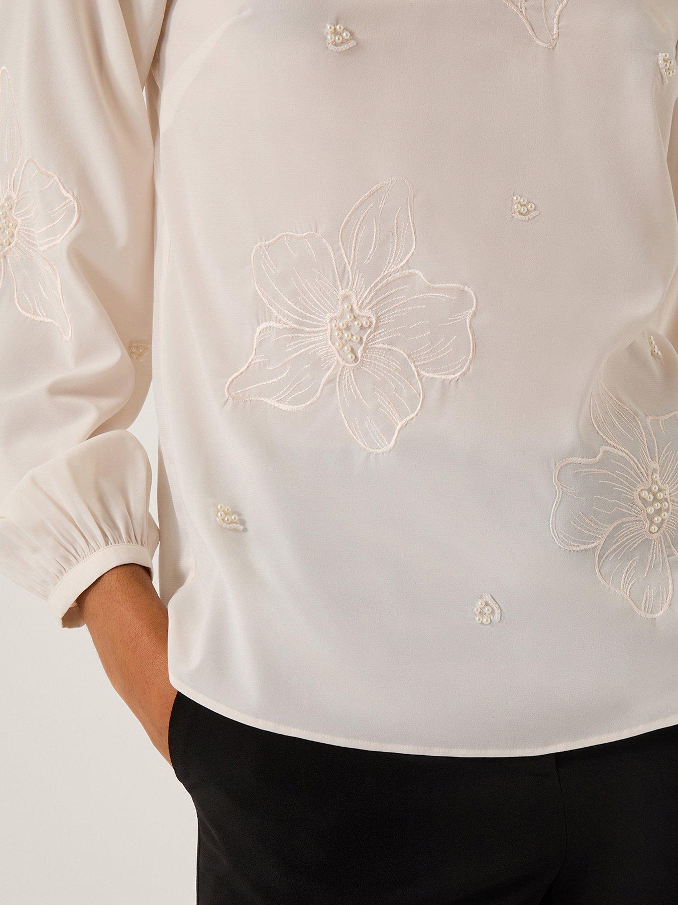 Image 4 of 4 of Monsoon Regina Beaded Blouse - Cream