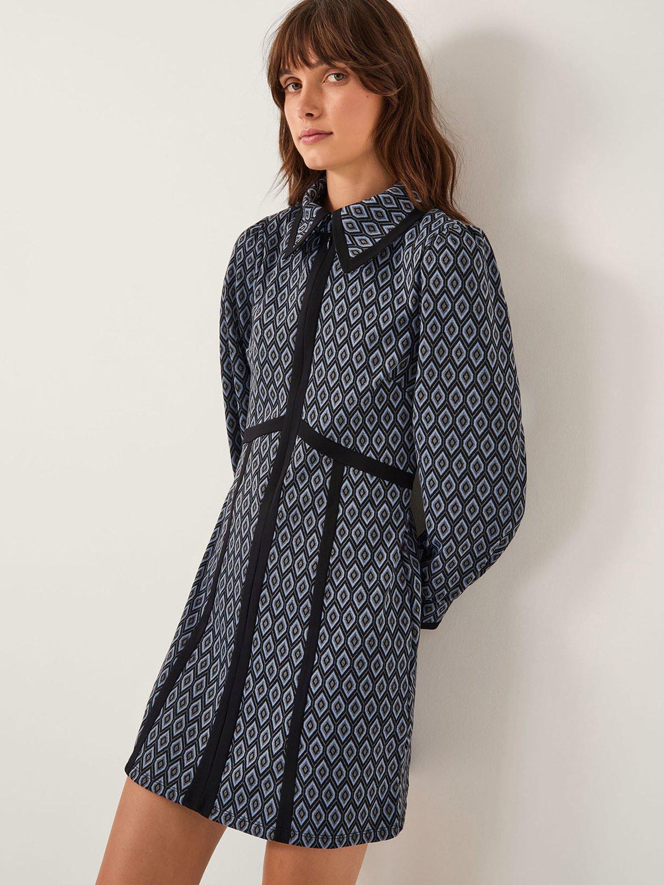 undefined Jen Jacquard Dress - Grey