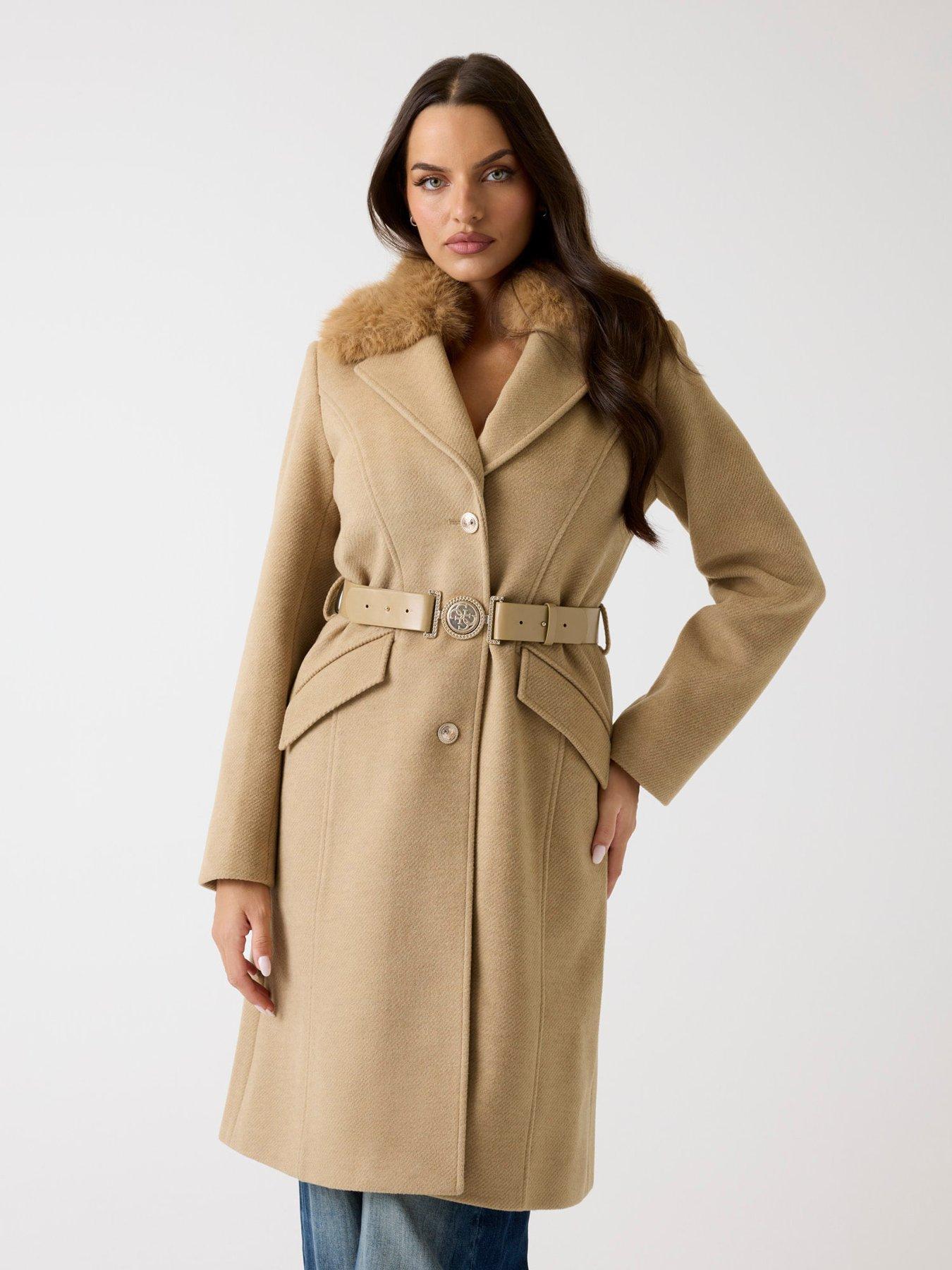 front image of guess-new-patrice-belted-coat-beige