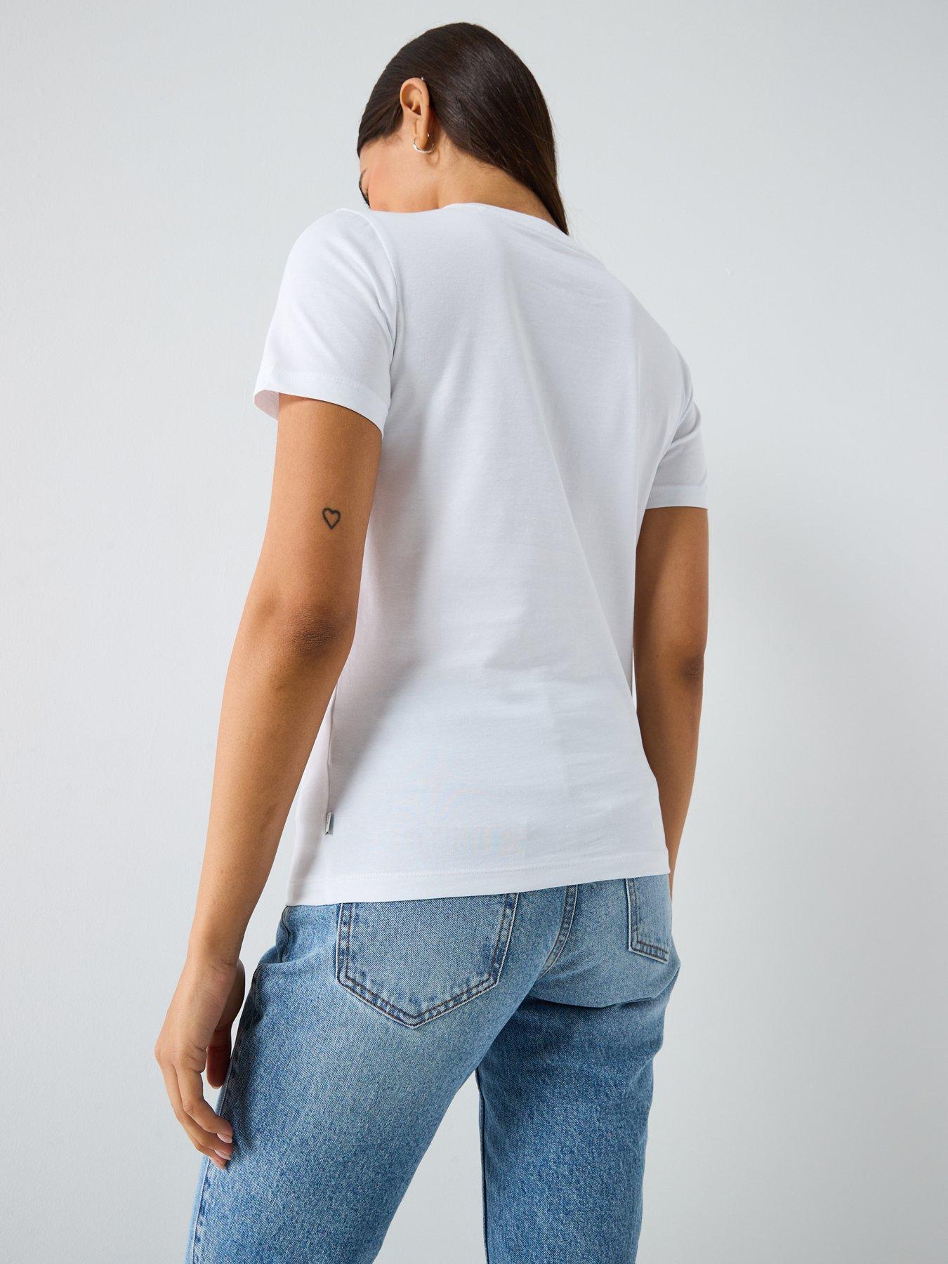  image of guess-jeans-short-sleeve-slim-iconic-t-shirt-white