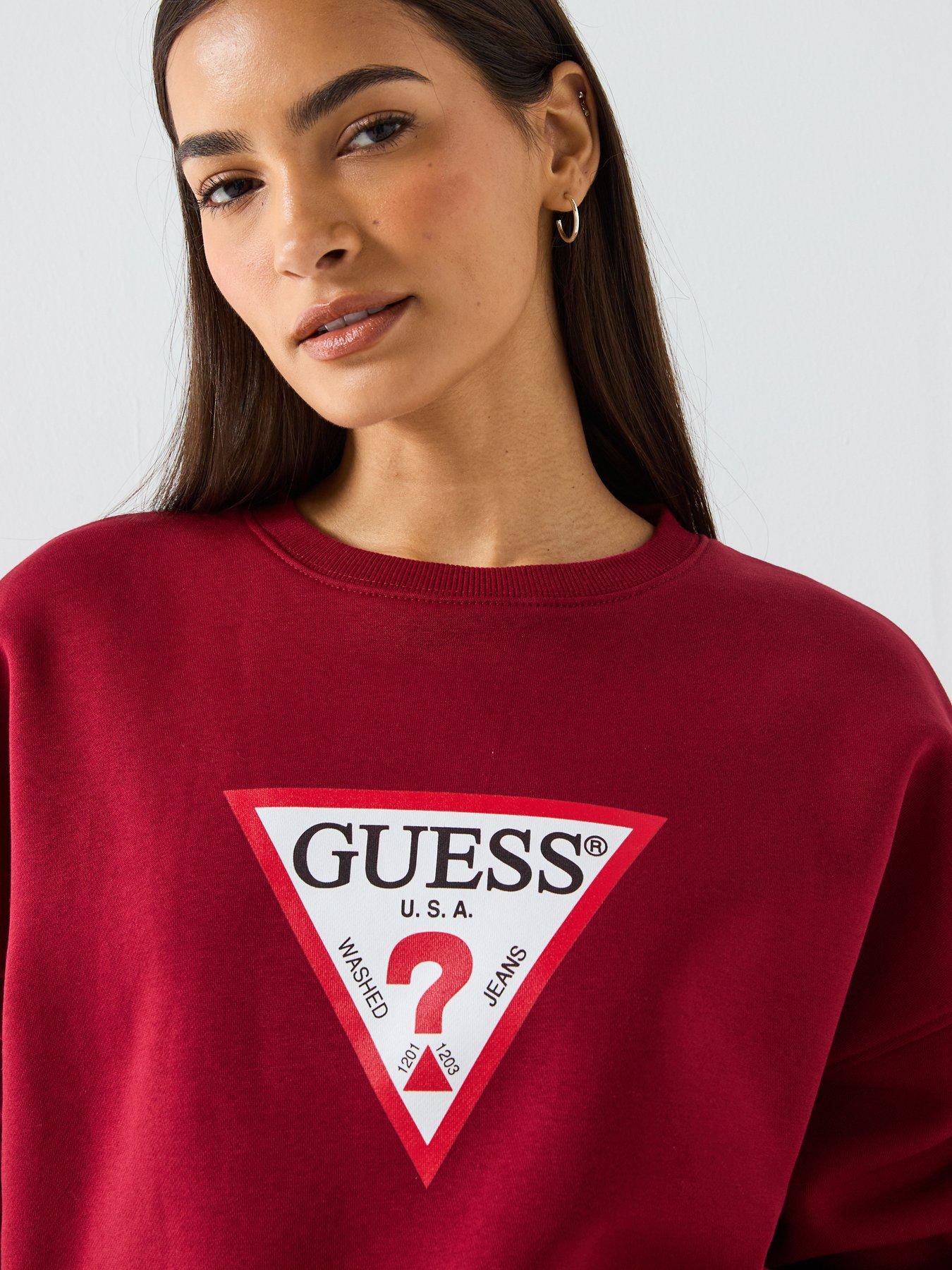 Image 6 of 6 of Guess Jeans Iconic Triangle Sweatshirt - Red
