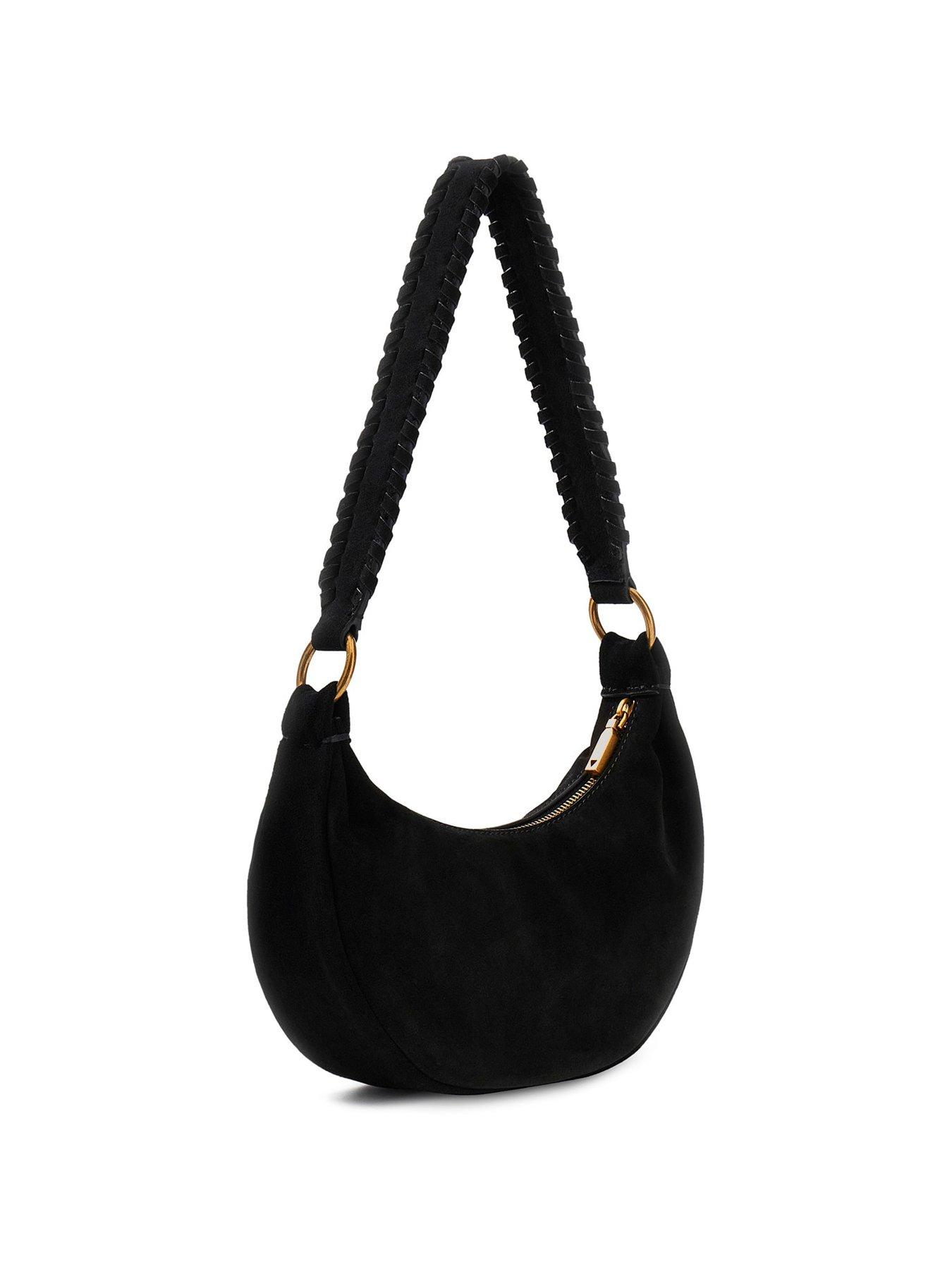 Image 4 of 5 of Guess Amita Suede Mini Hobo Handbag - Black
