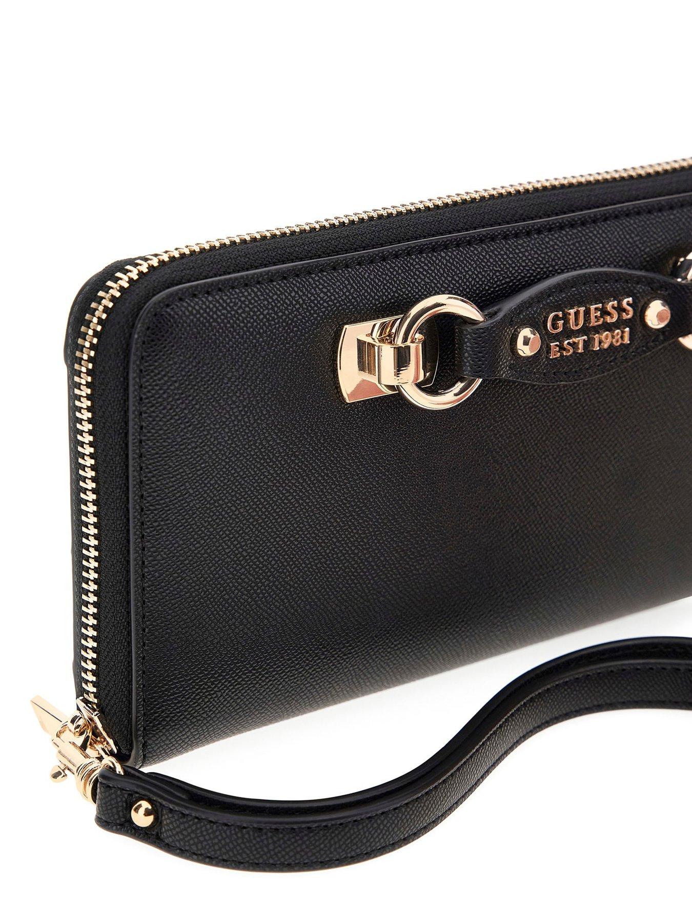 Image 4 of 4 of Guess Mimina Large Zip Around Wallet - Black