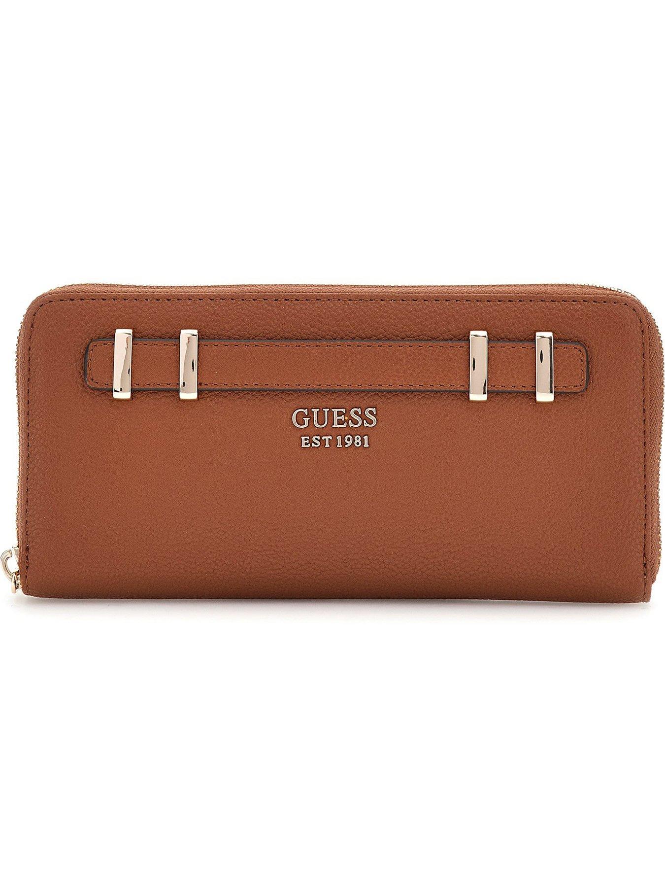 Image 1 of 4 of Guess Gregoria Large Zip Around Wallet - Brown