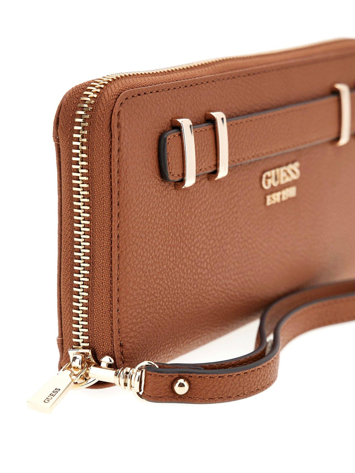Image 4 of 4 of Guess Gregoria Large Zip Around Wallet - Brown