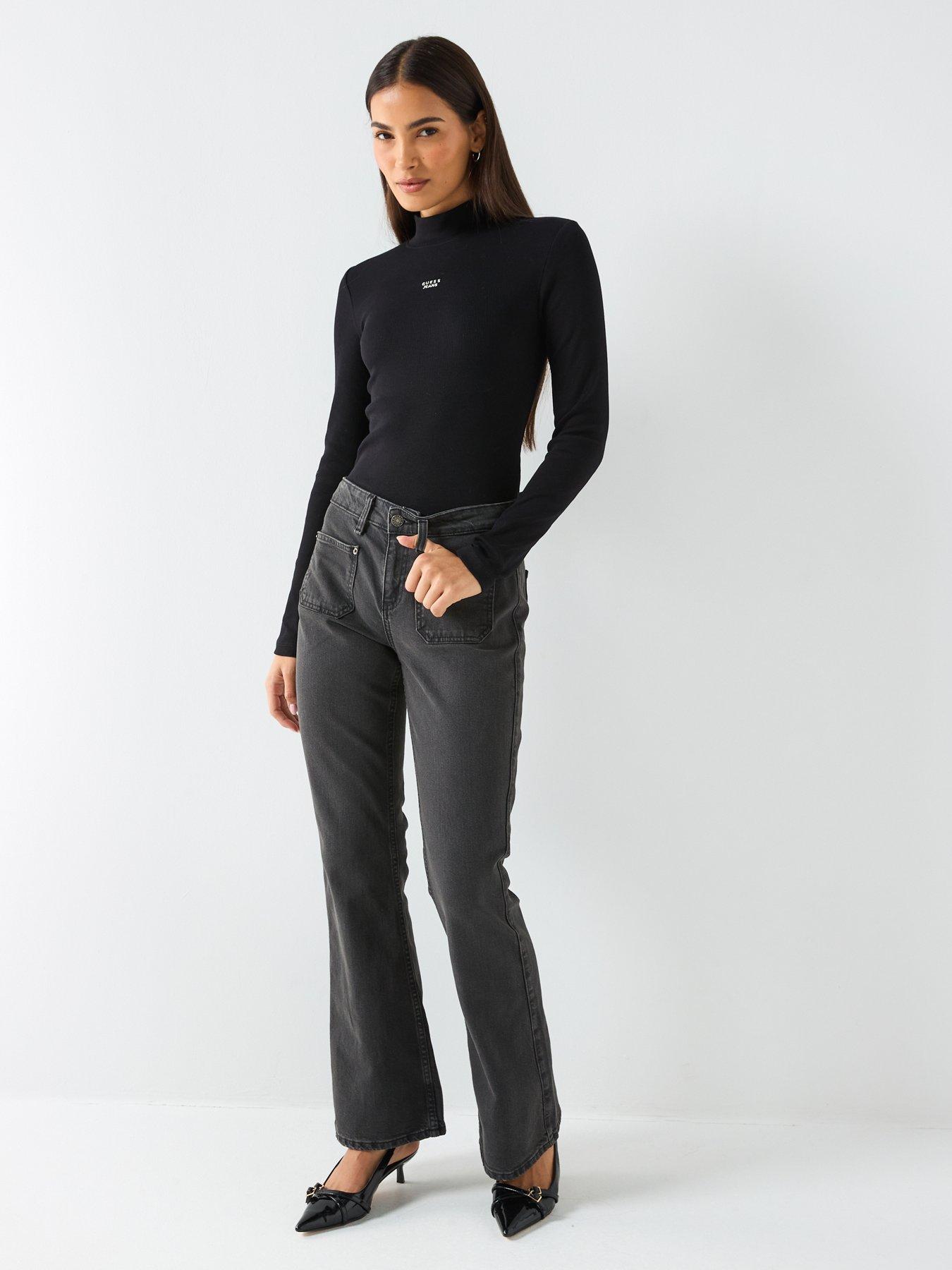  image of guess-jeans-g09-patch-pockets-bootcut-jeans-nbsp--black