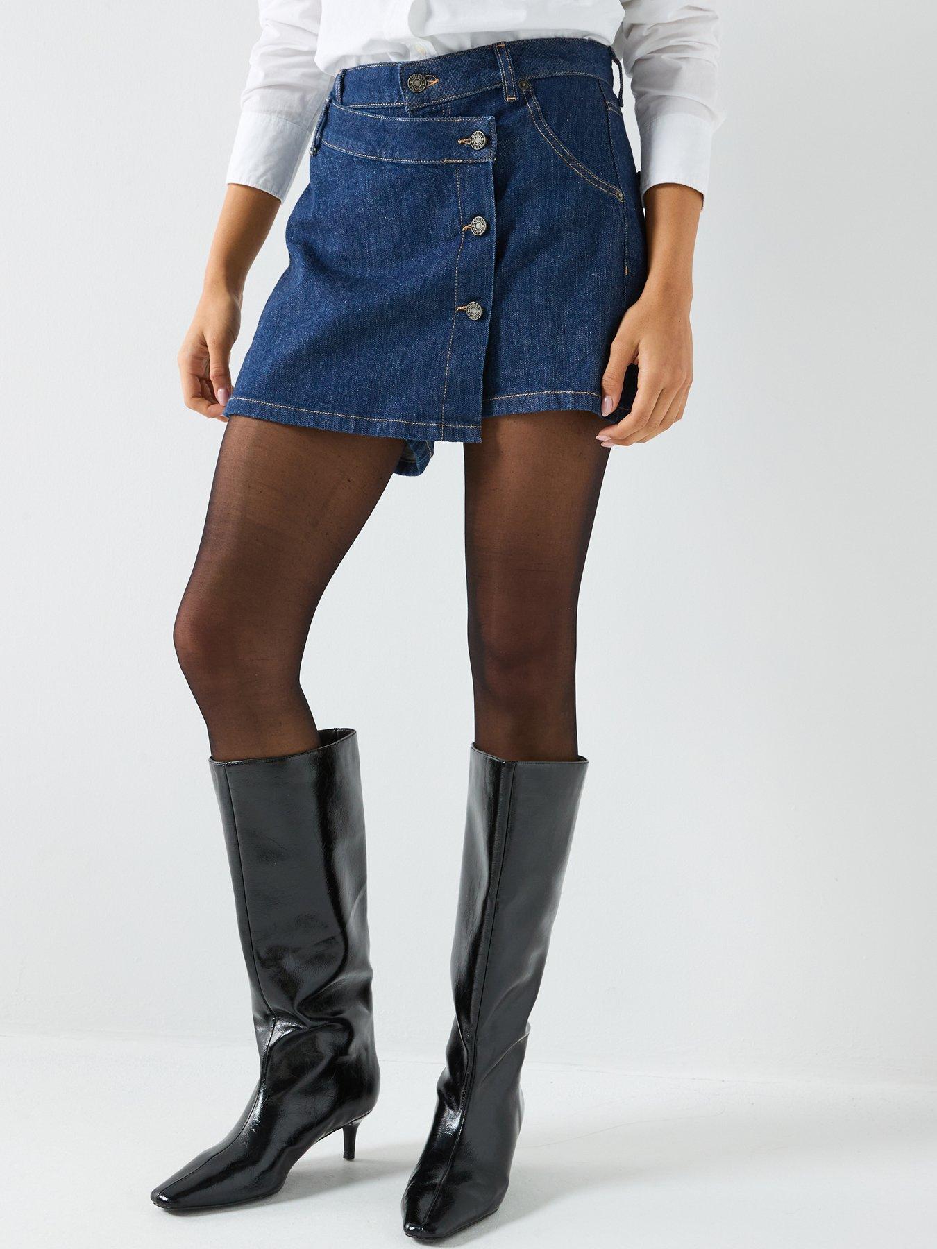  image of guess-jeans-wrap-denimnbspskort-blue