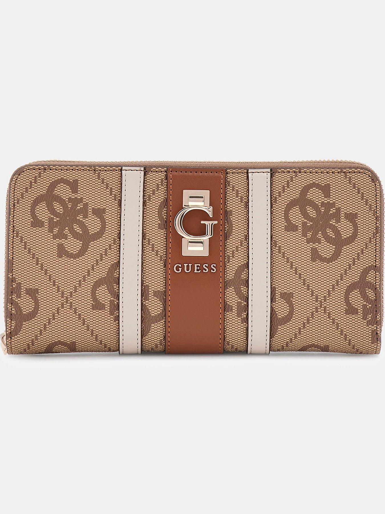  image of guess-erenia-slg-large-zip-around-purse-brown