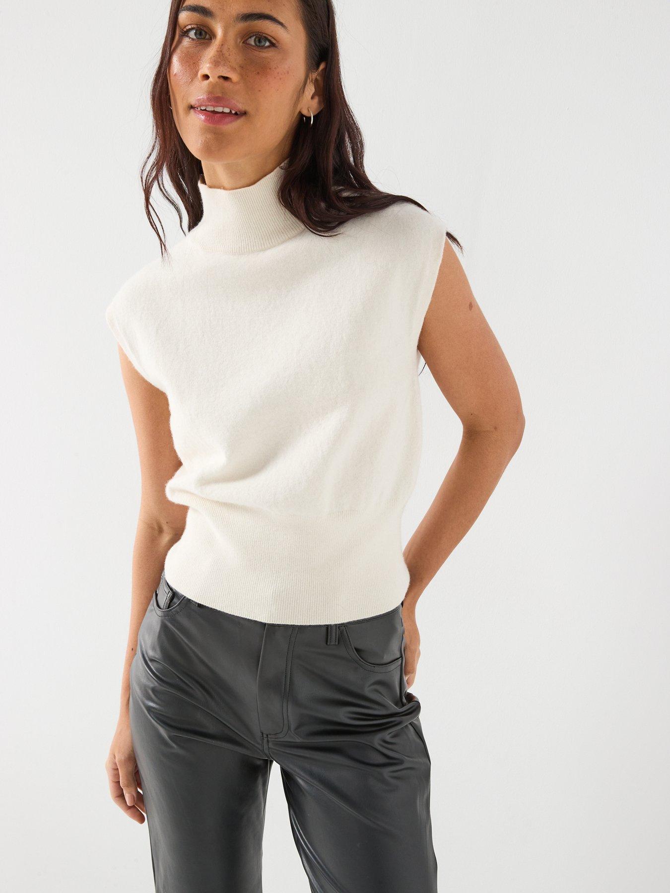  image of guess-80s-straight-leg-pu-trousers-black