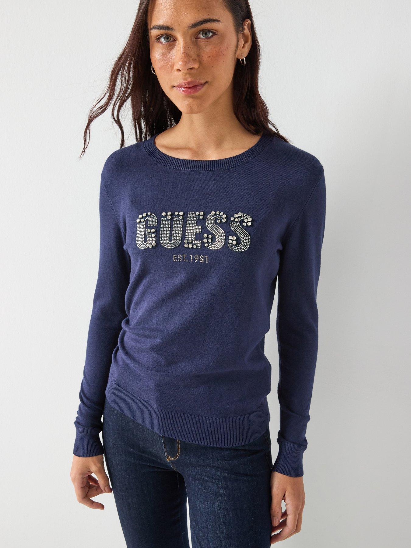  image of guess-reyna-logo-jumper-blue