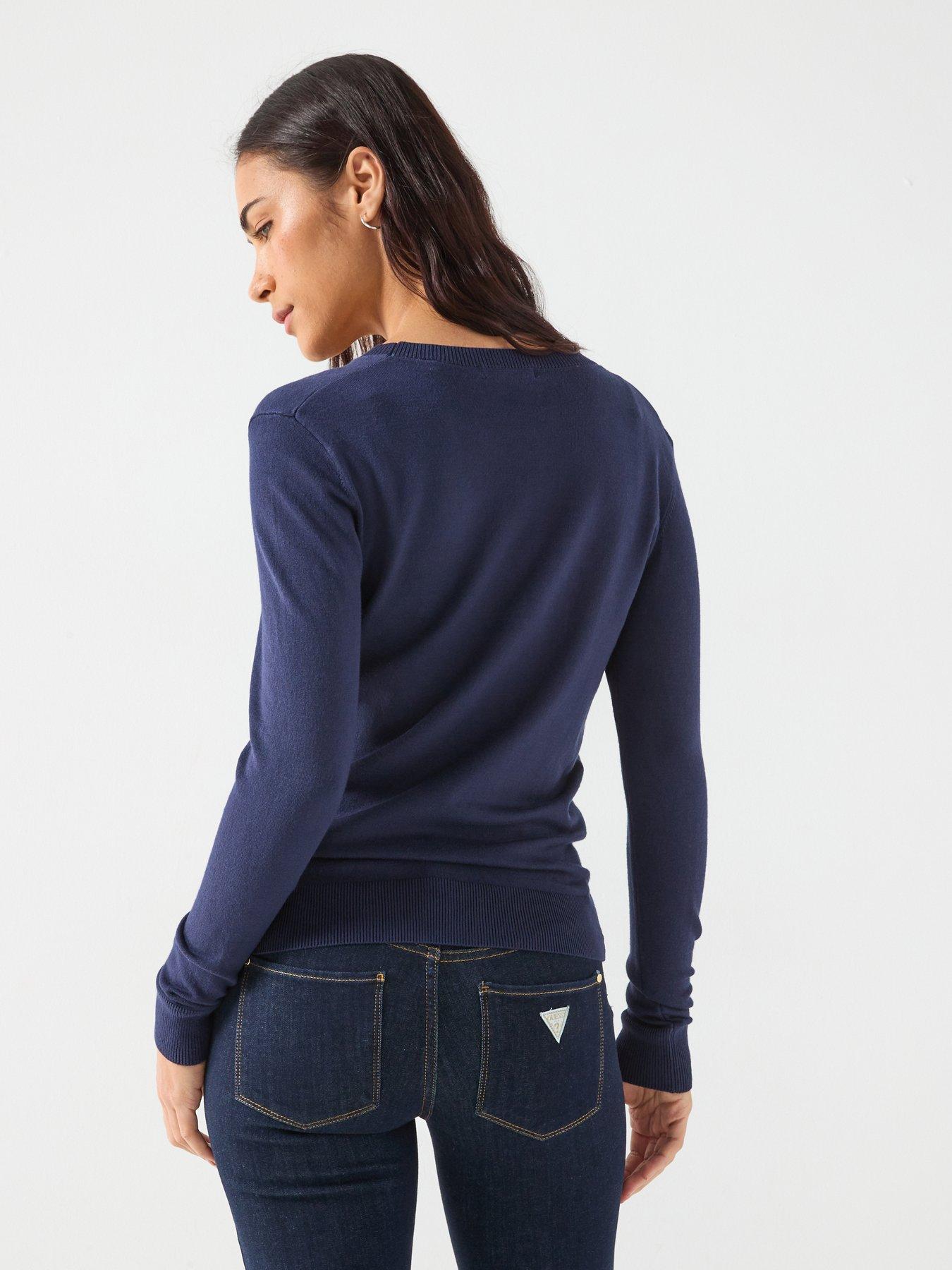  image of guess-reyna-logo-jumper-blue
