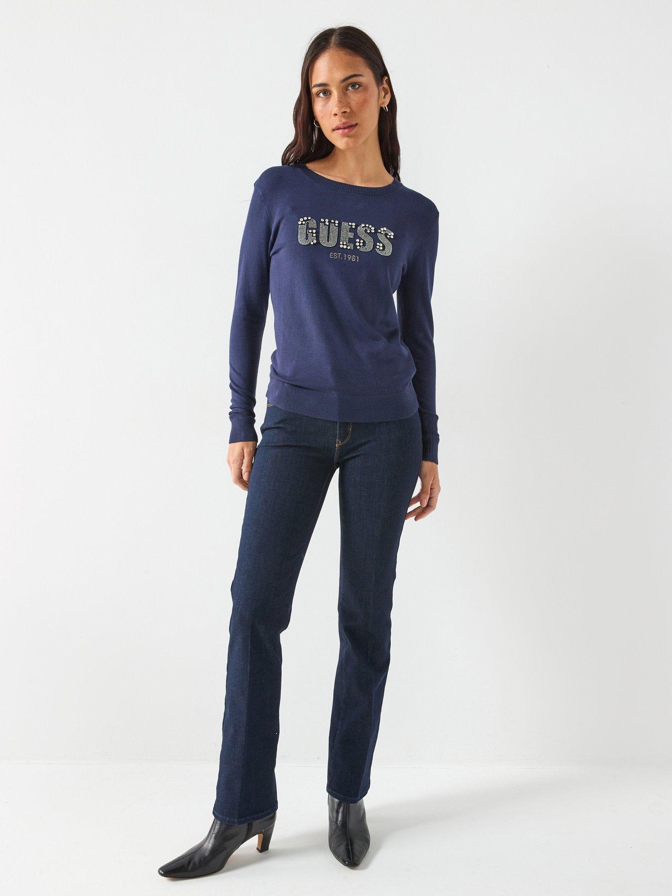  image of guess-reyna-logo-jumper-blue