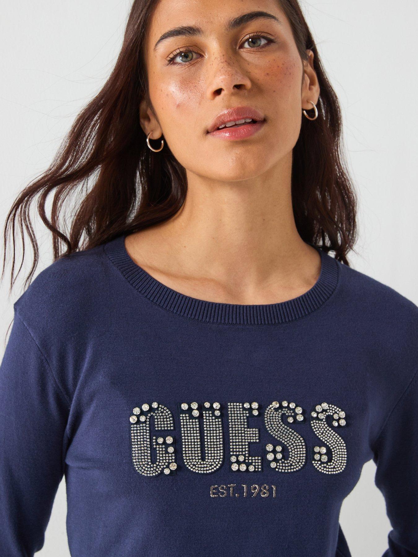  image of guess-reyna-logo-jumper-blue