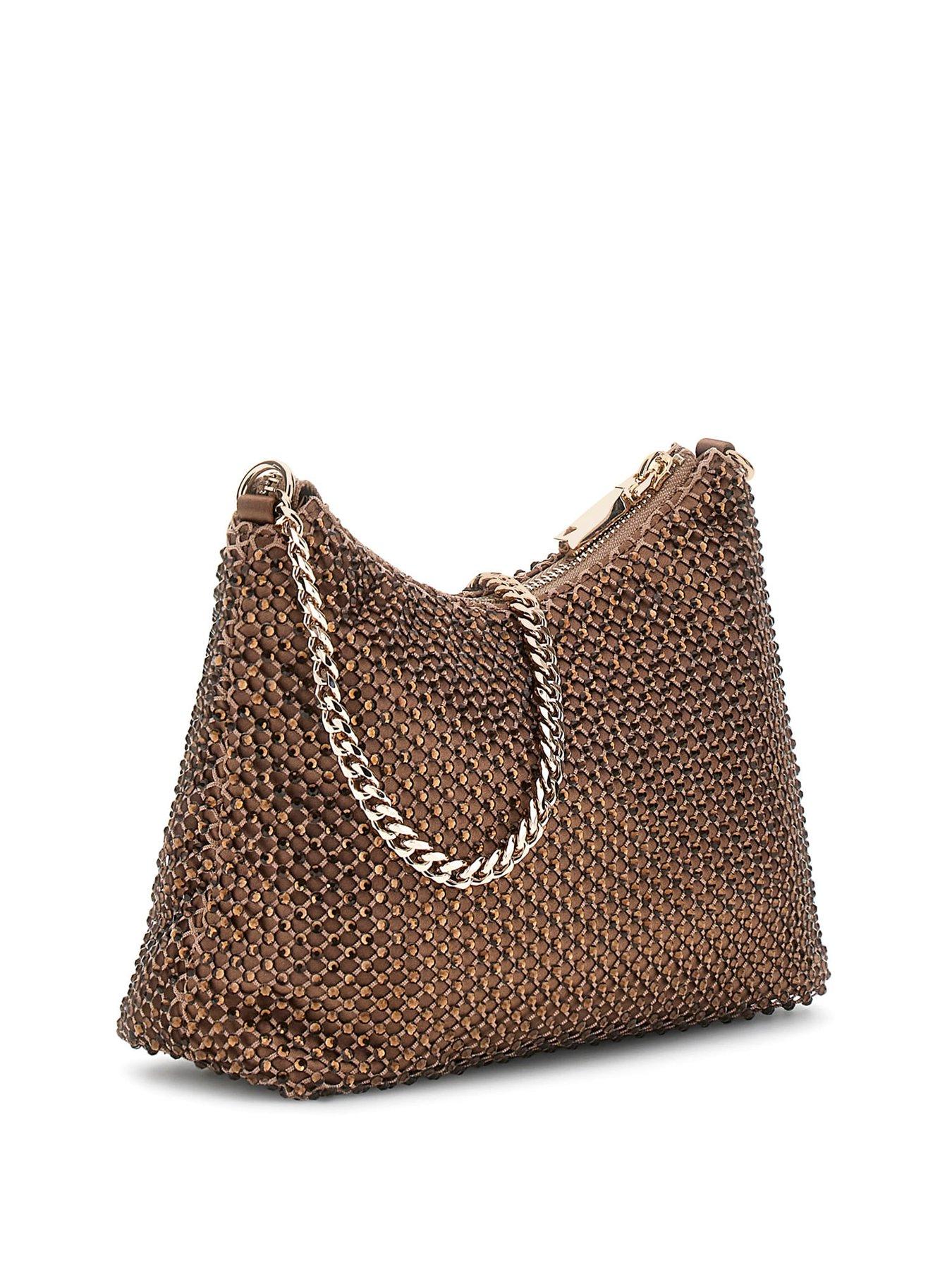  image of guess-zalina-top-zip-shoulder-bag-brown