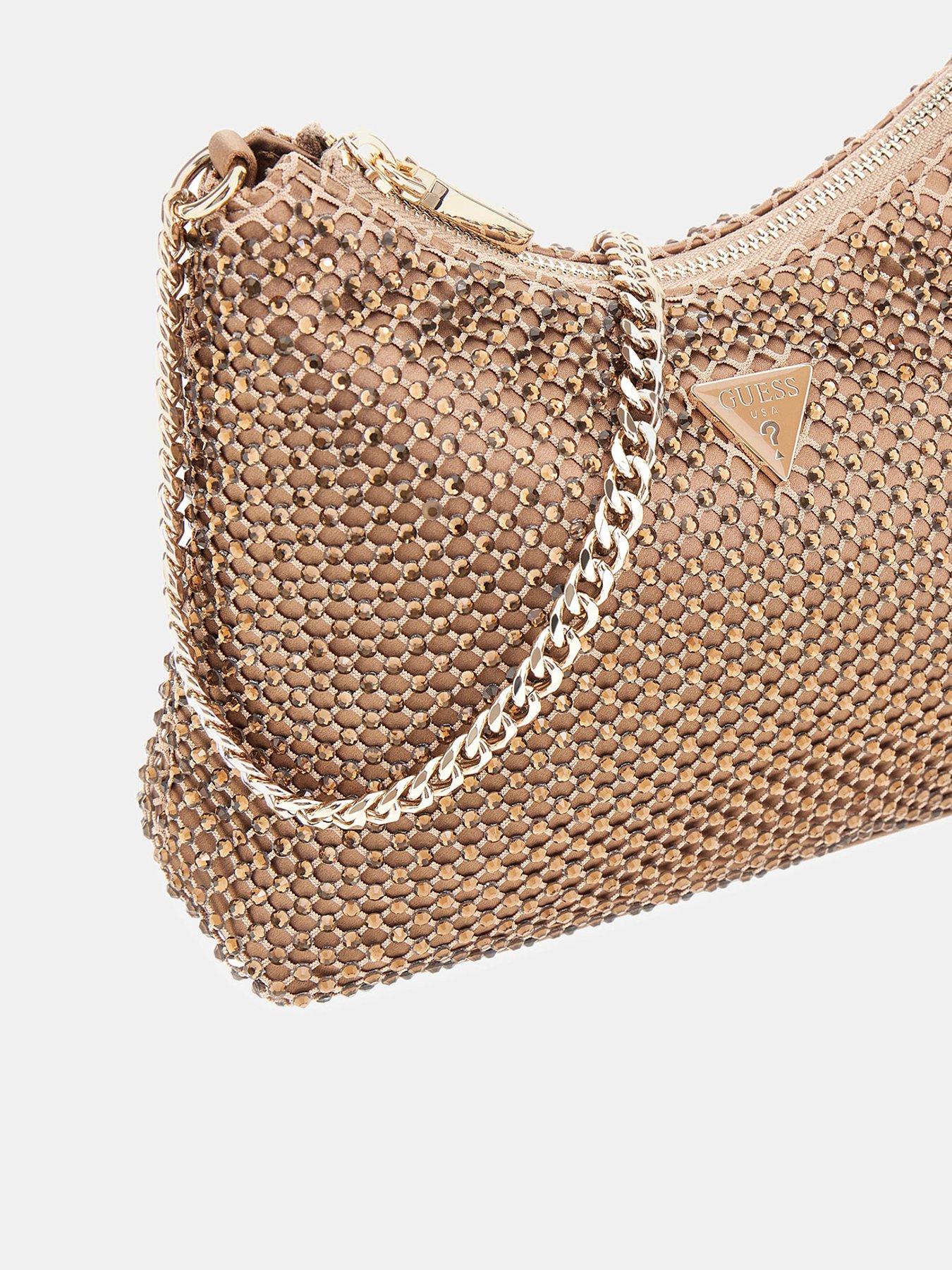  image of guess-zalina-top-zip-shoulder-bag-brown