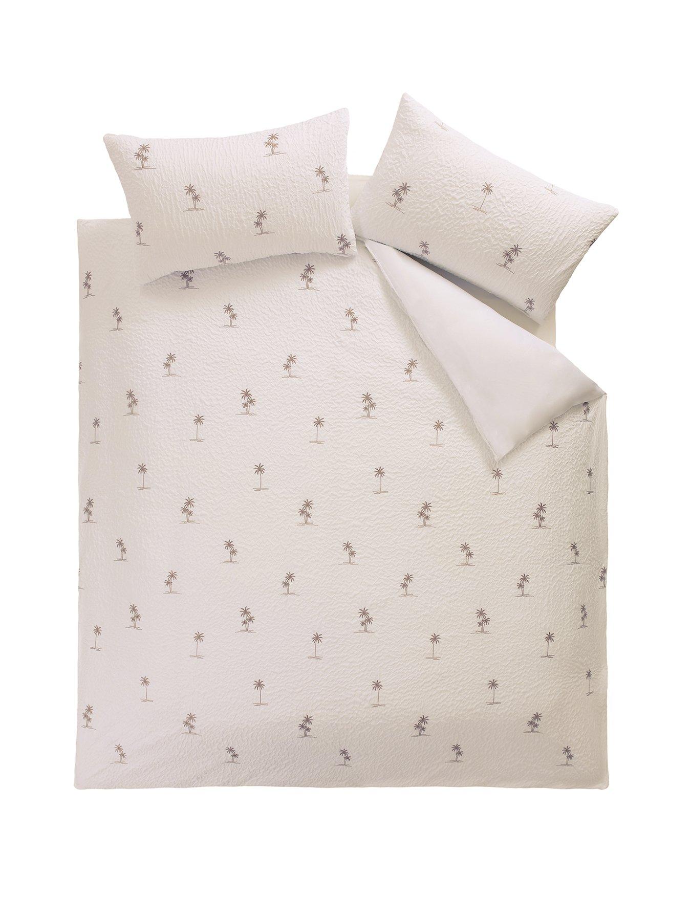 Image 2 of 5 of The Very Collection Palm Embroidered Textured Duvet Set