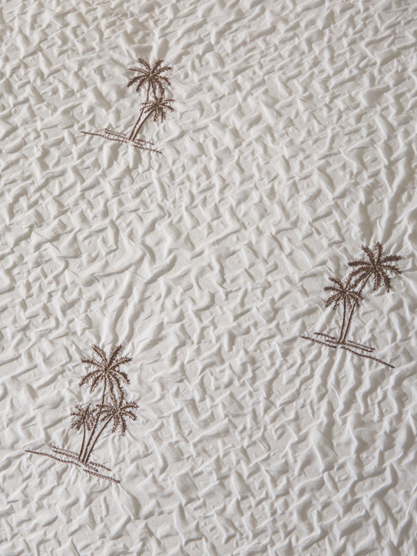 Image 3 of 5 of The Very Collection Palm Embroidered Textured Duvet Set