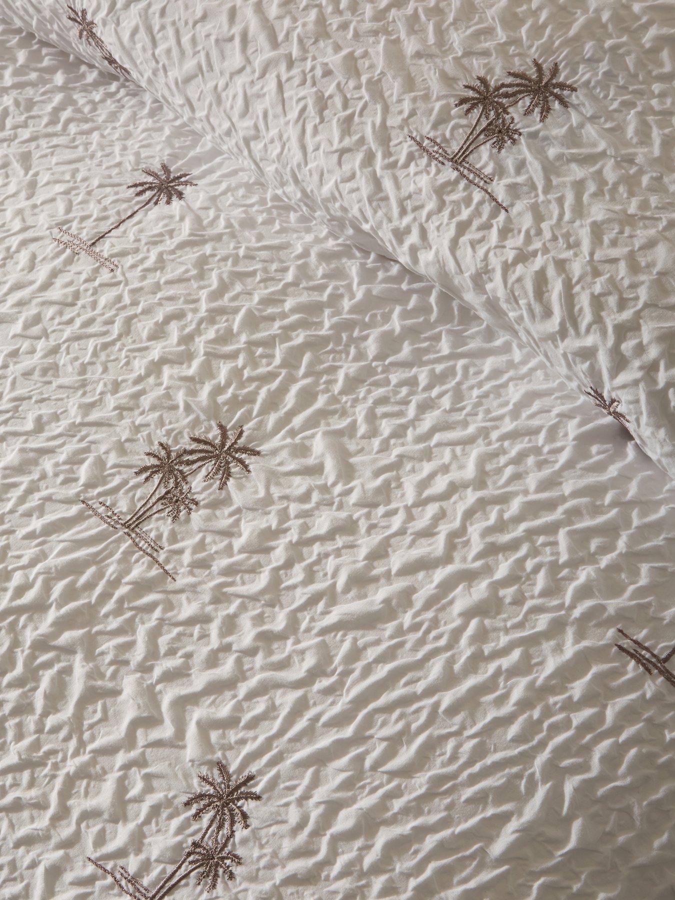 Image 4 of 5 of The Very Collection Palm Embroidered Textured Duvet Set