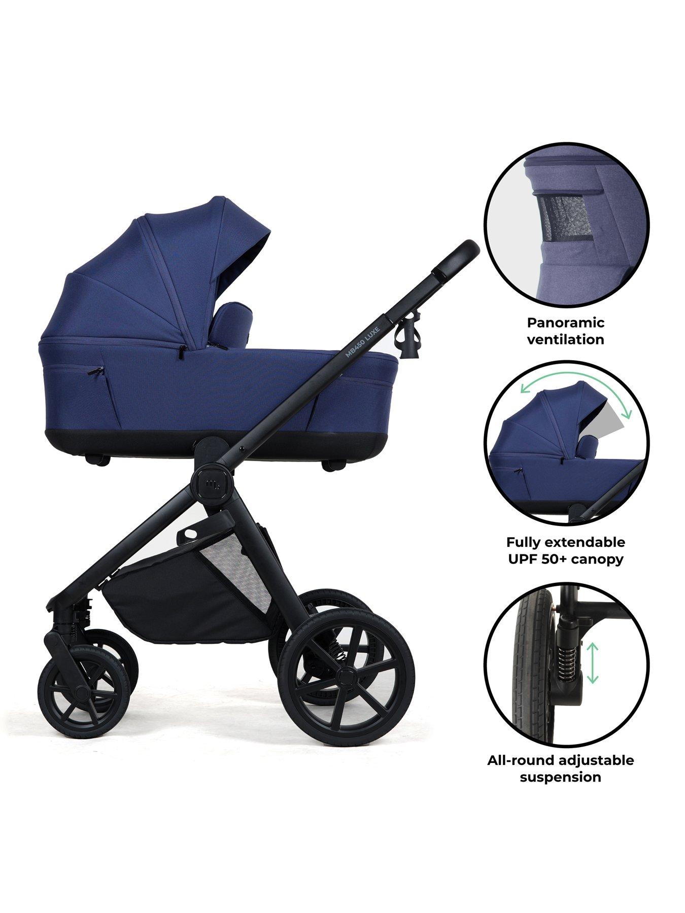  image of my-babiie-mb450-luxe-3-in-1-travel-system-with-r129-car-seat-indigo