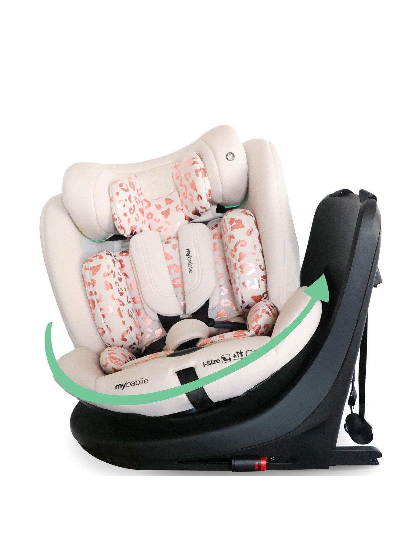 undefined My Babiie MBCS300 Easy Spin R129 Car Seat with Top Tether - Pink Leopard