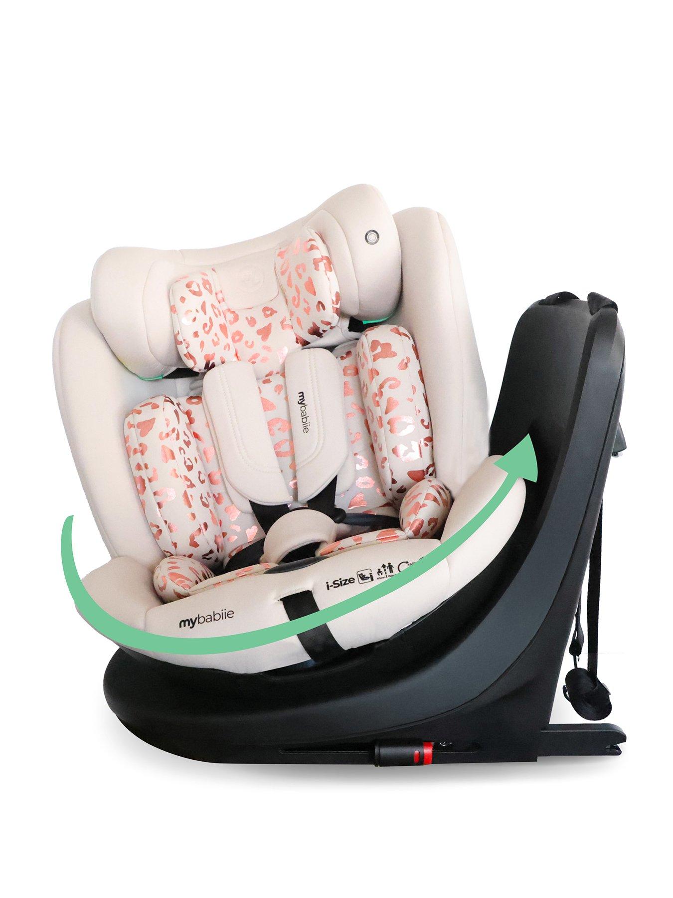 Image 1 of 8 of My Babiie MBCS300 Easy Spin R129 Car Seat with Top Tether - Pink Leopard