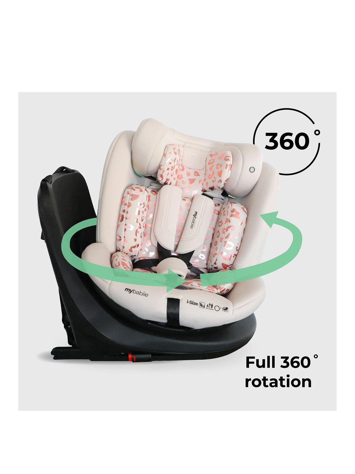 Image 3 of 8 of My Babiie MBCS300 Easy Spin R129 Car Seat with Top Tether - Pink Leopard