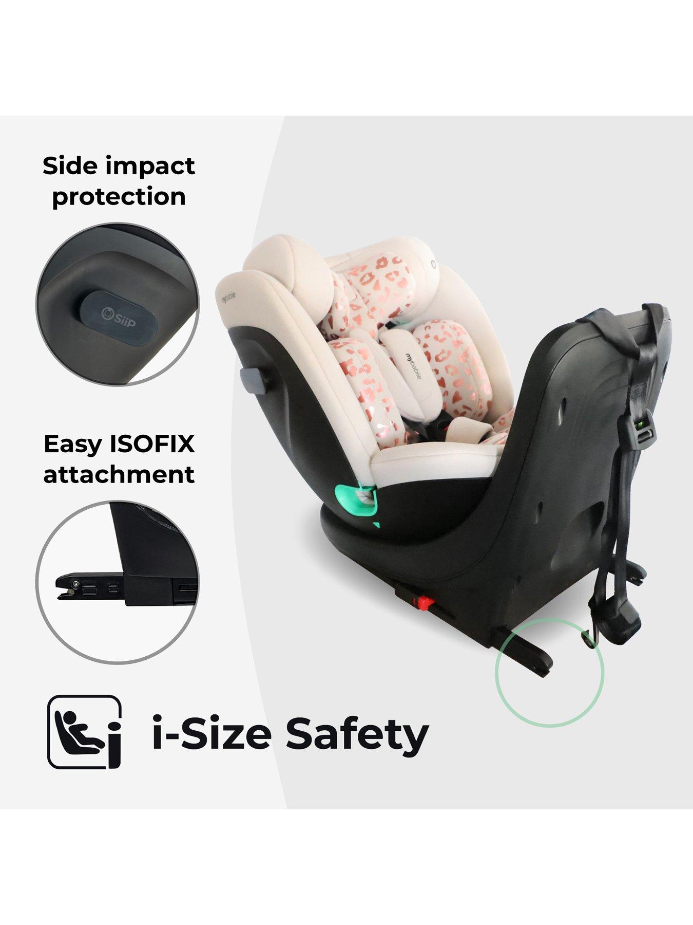 Image 5 of 8 of My Babiie MBCS300 Easy Spin R129 Car Seat with Top Tether - Pink Leopard