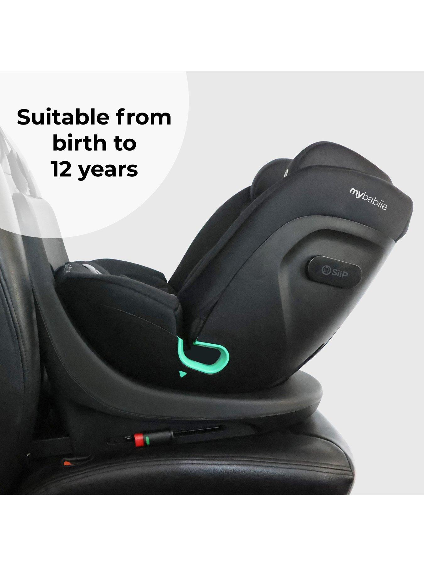  image of my-babiie-mbcs300-easy-spin-r129-car-seat-with-top-tether-black