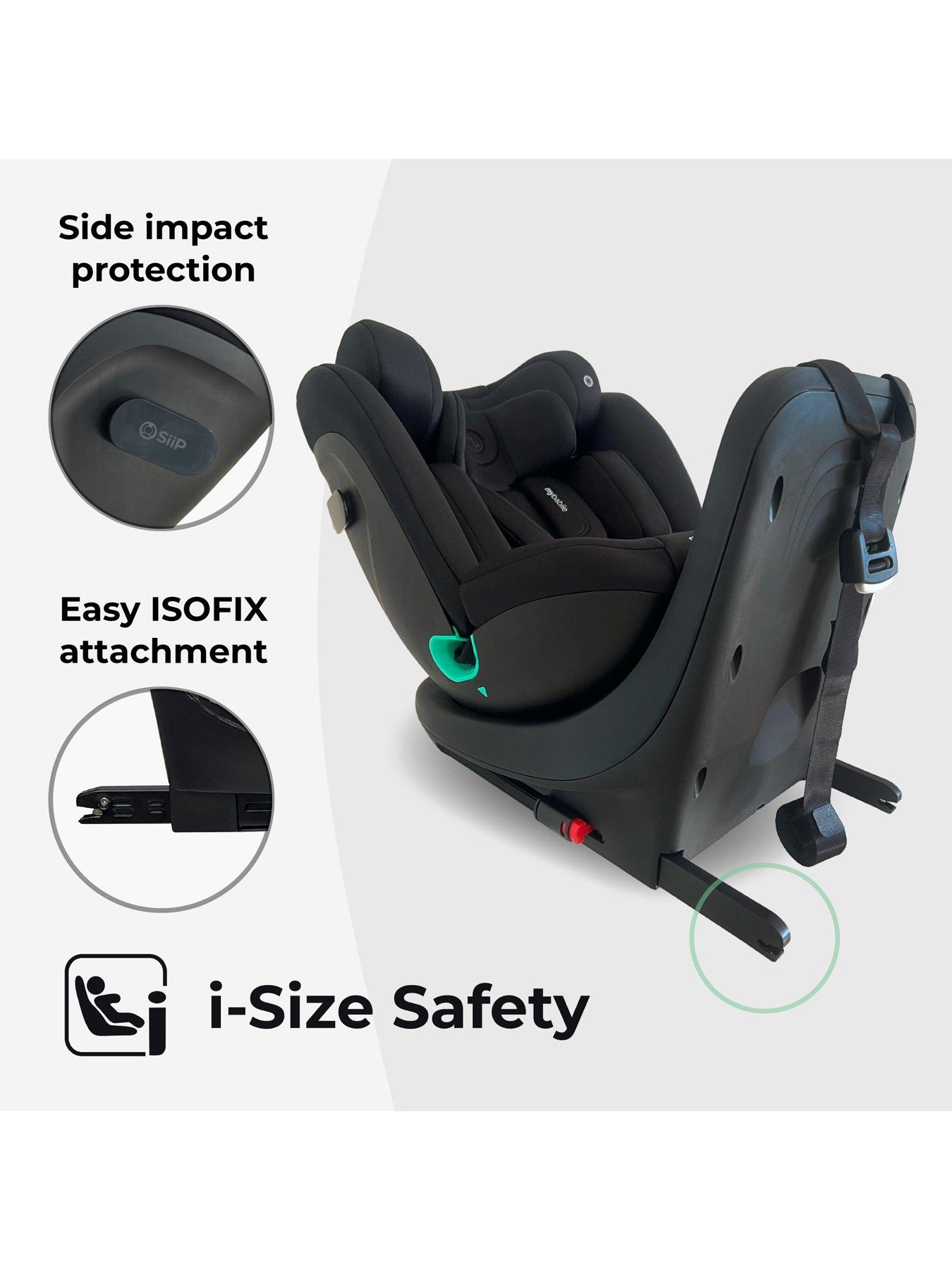  image of my-babiie-mbcs300-easy-spin-r129-car-seat-with-top-tether-black