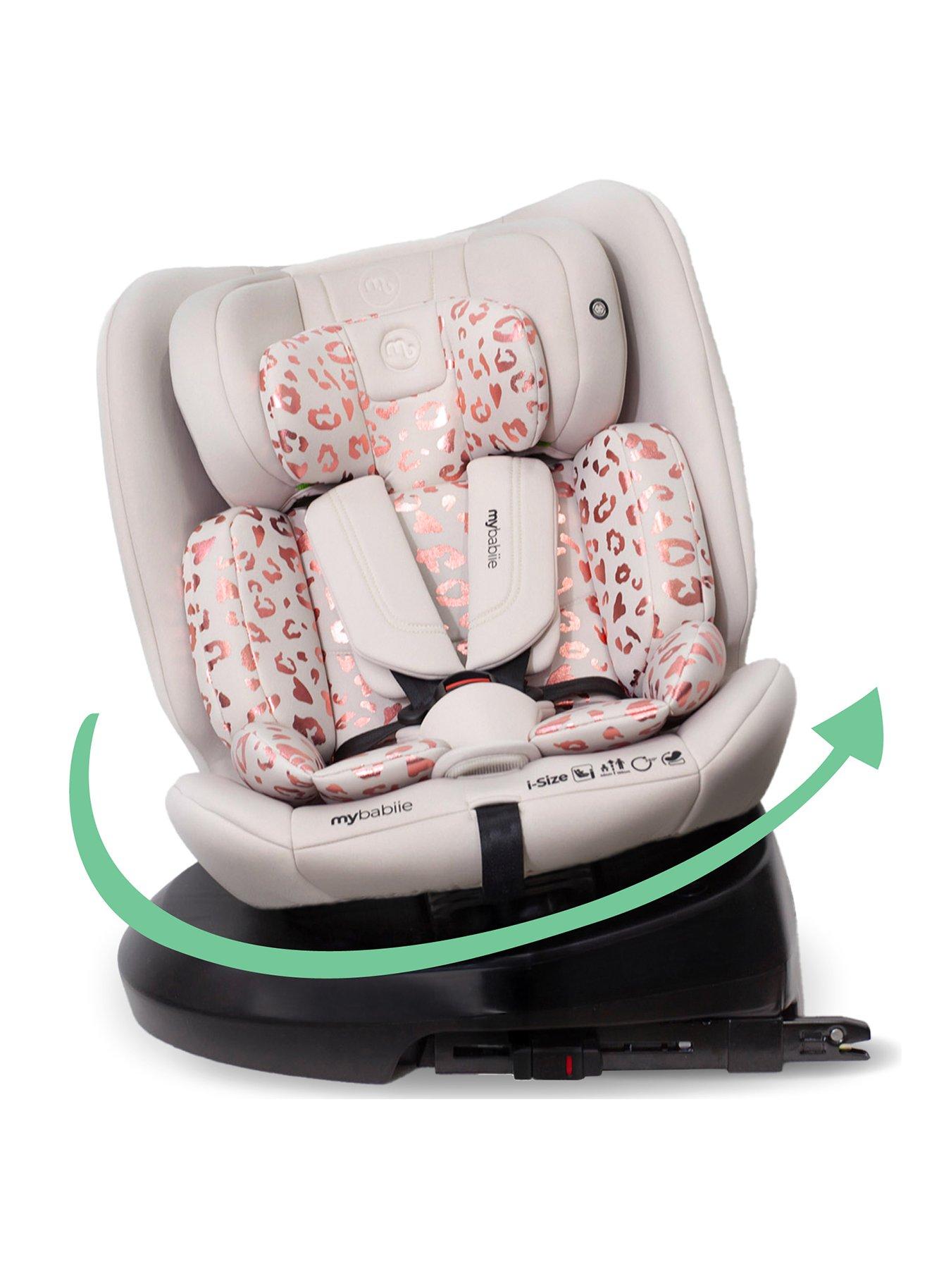 undefined My Babiie MBCS200 Spin R129 Car Seat with Top Tether - Pink Leopard
