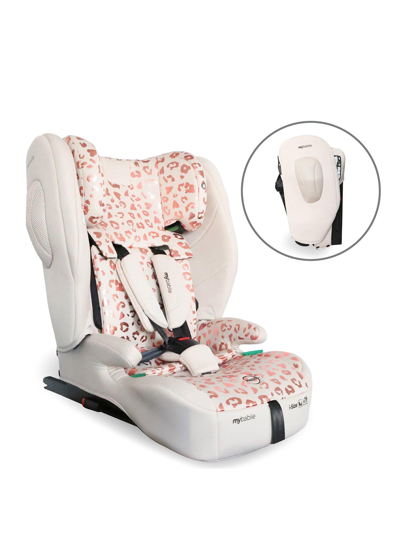 undefined My Babiie MBCS80 Toddler to Booster Foldable R129 Car Seat with ISOFIX - Pink Leopard
