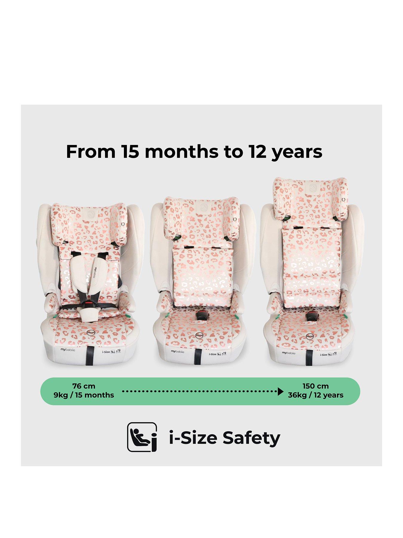 Image 2 of 8 of My Babiie MBCS80 Toddler to Booster Foldable R129 Car Seat with ISOFIX - Pink Leopard