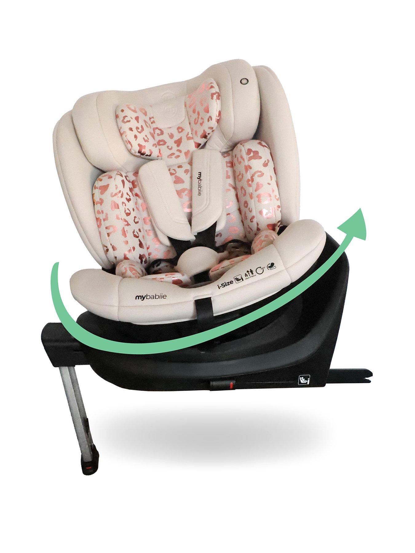 undefined My Babiie MBCS400 Spin R129 Car Seat with Support Leg - Pink Leopard