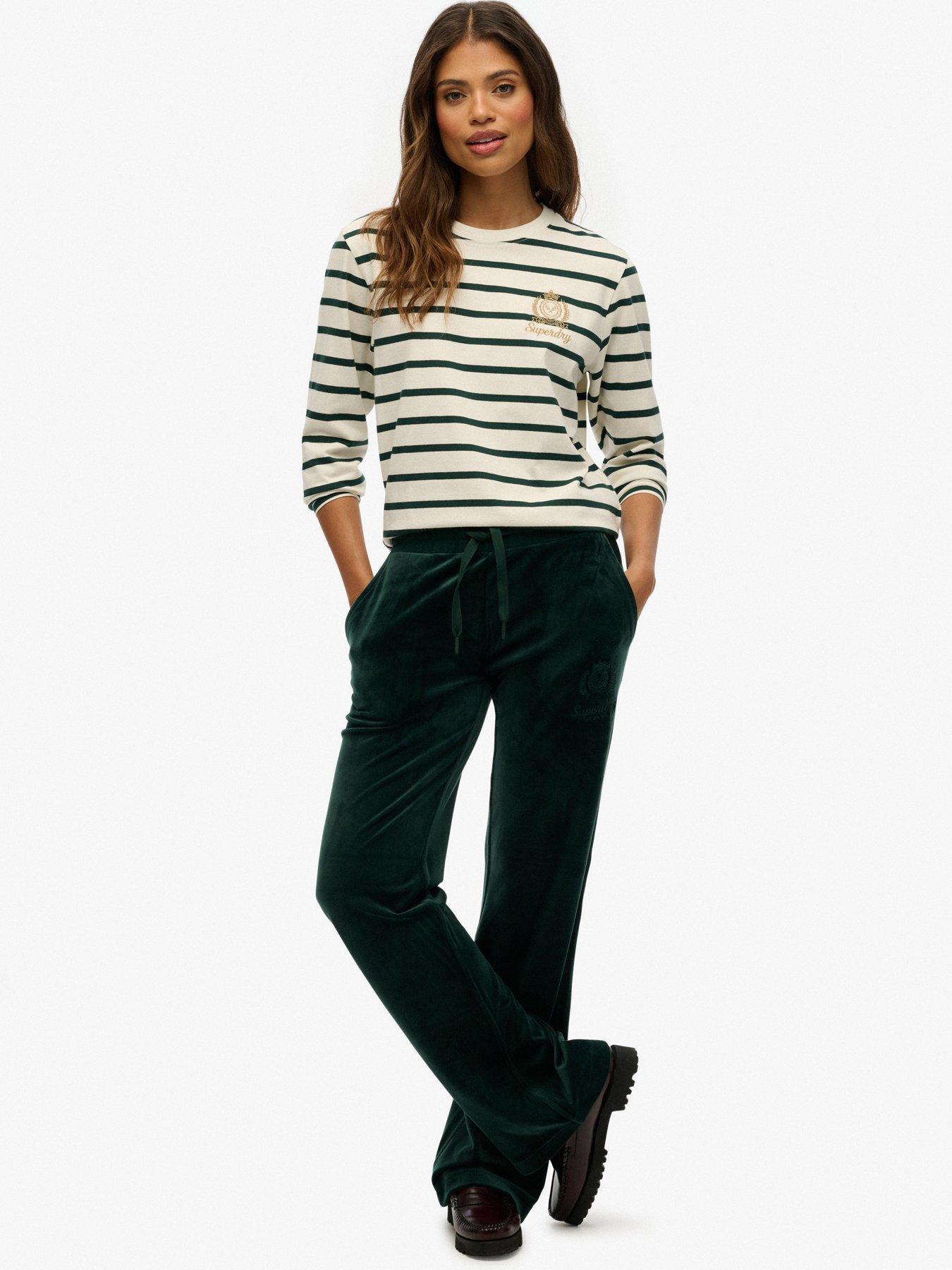 Image 2 of 5 of Superdry Country Club Long Sleeve Stripe Top - White