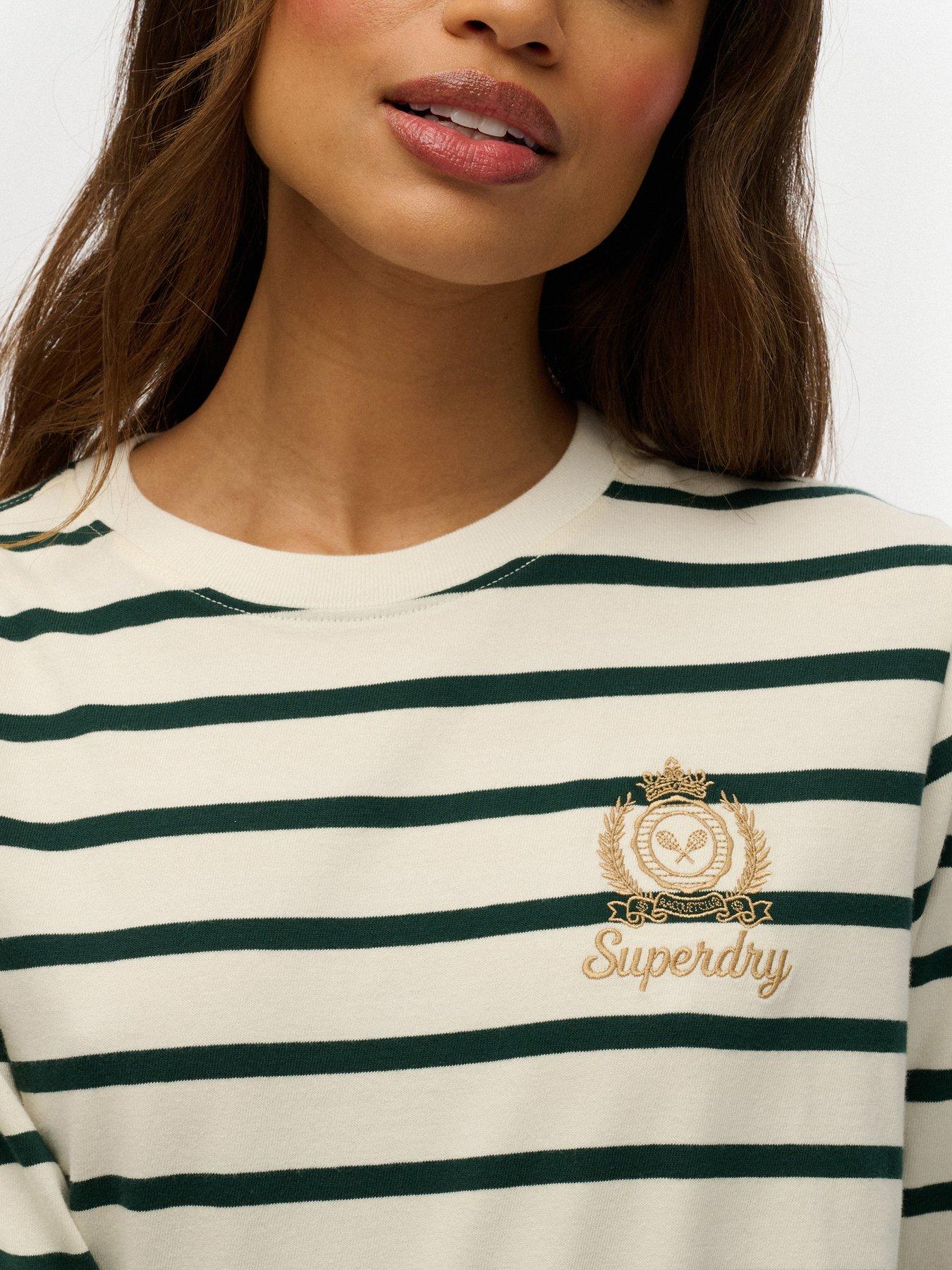Image 4 of 5 of Superdry Country Club Long Sleeve Stripe Top - White