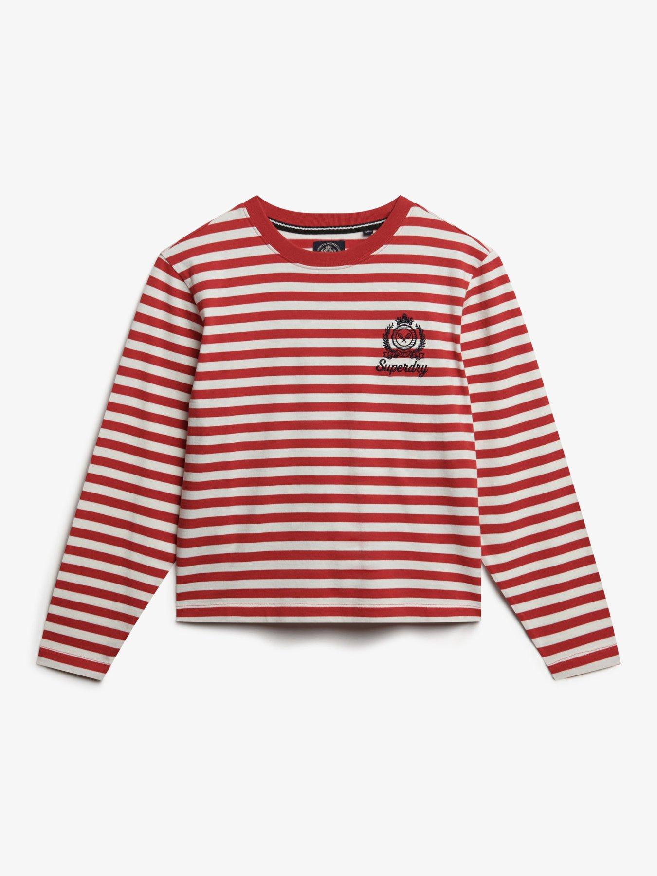 Image 5 of 5 of Superdry Country Club Long Sleeve Stripe Top - Red