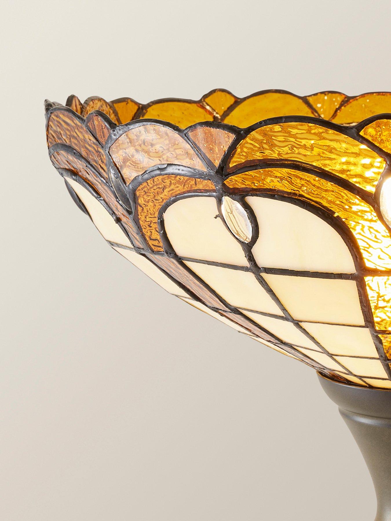 Image 5 of 6 of ValueLights Tiffany Jewel Uplighter Floor Lamp Red